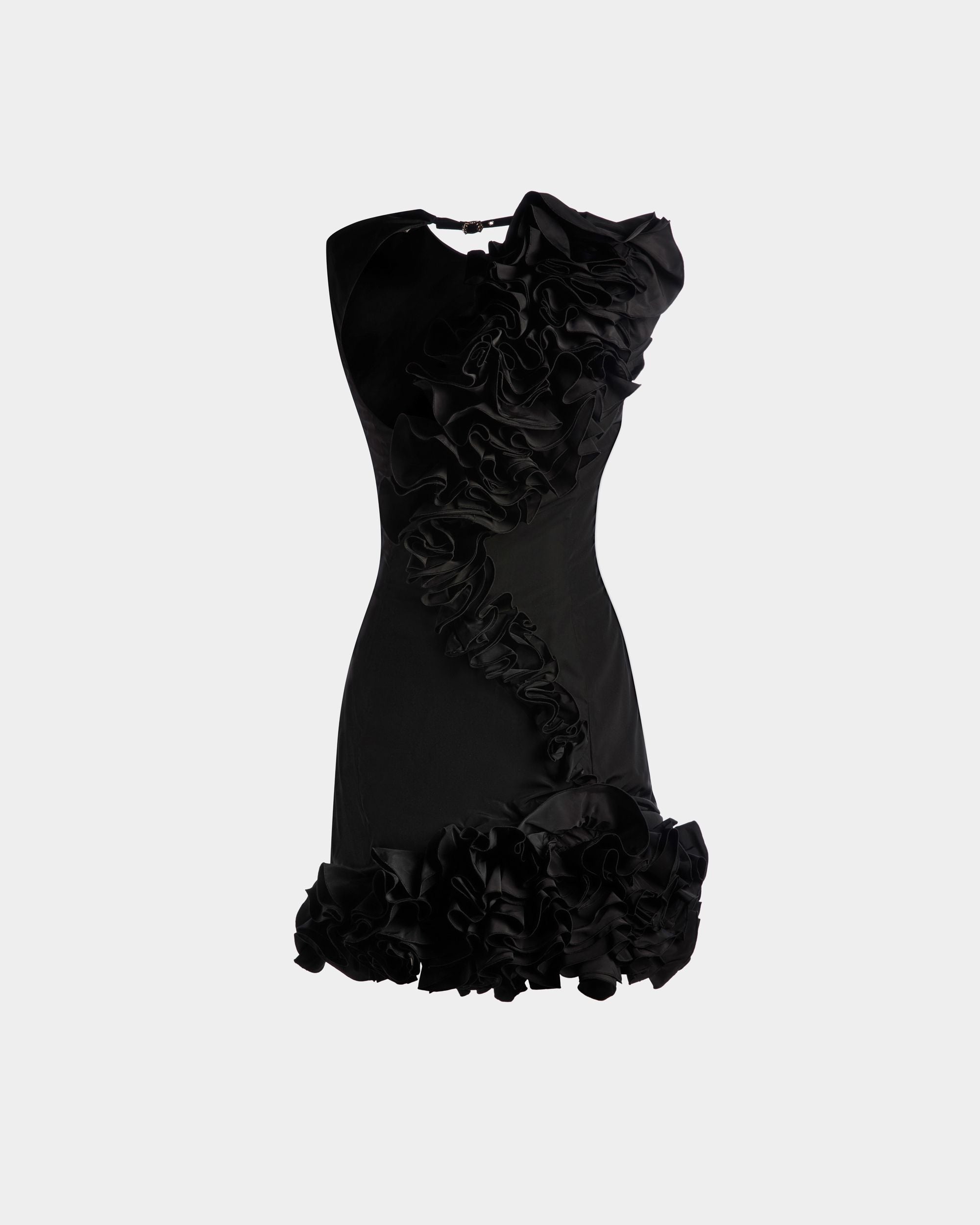 Ärmelloses Rouches Minikleid Aus Technischer Duchesse In Schwarz - Damen - Bally - 07