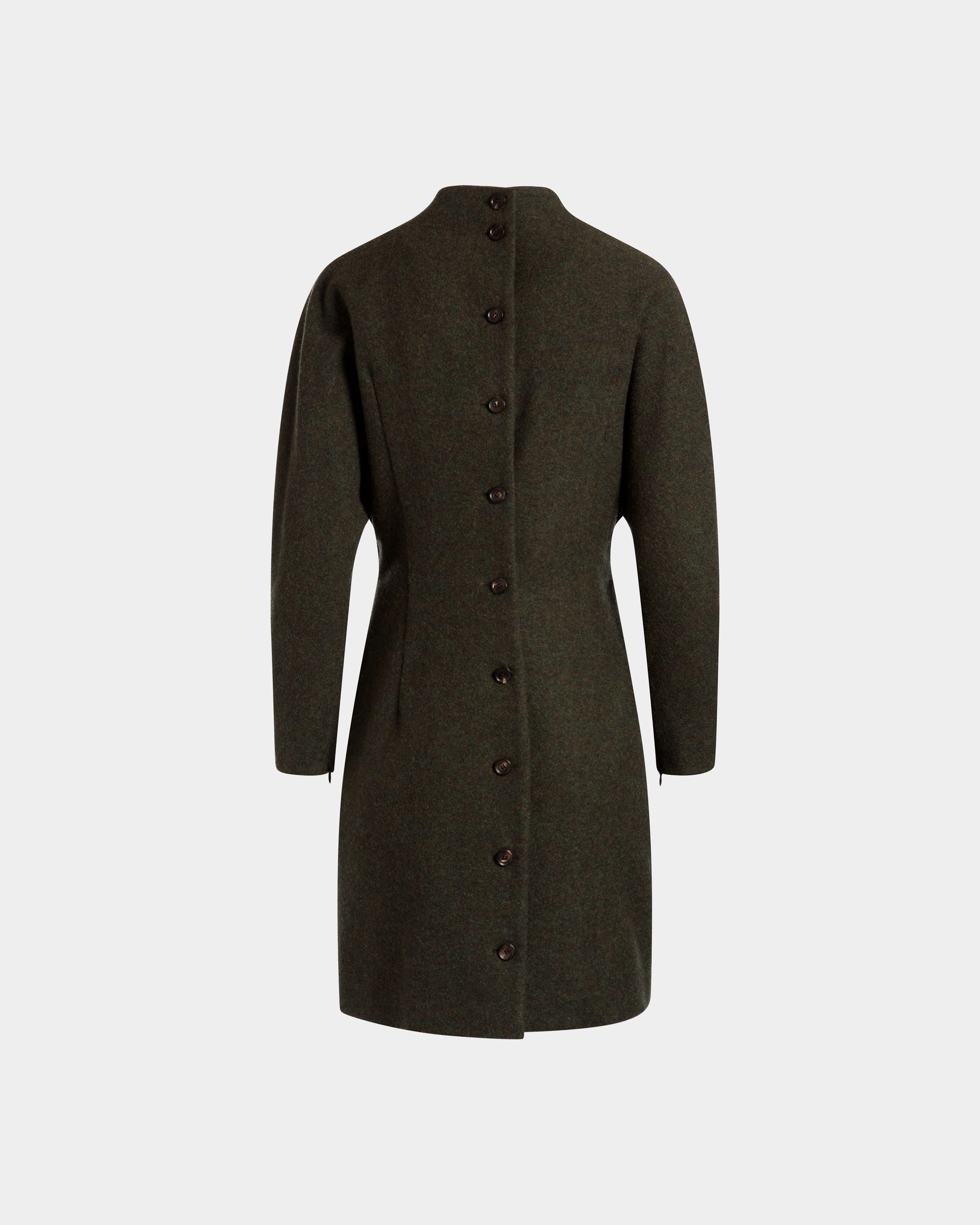 Asymmetric Dress In Dark Green Wool - Women's - Bally - 07