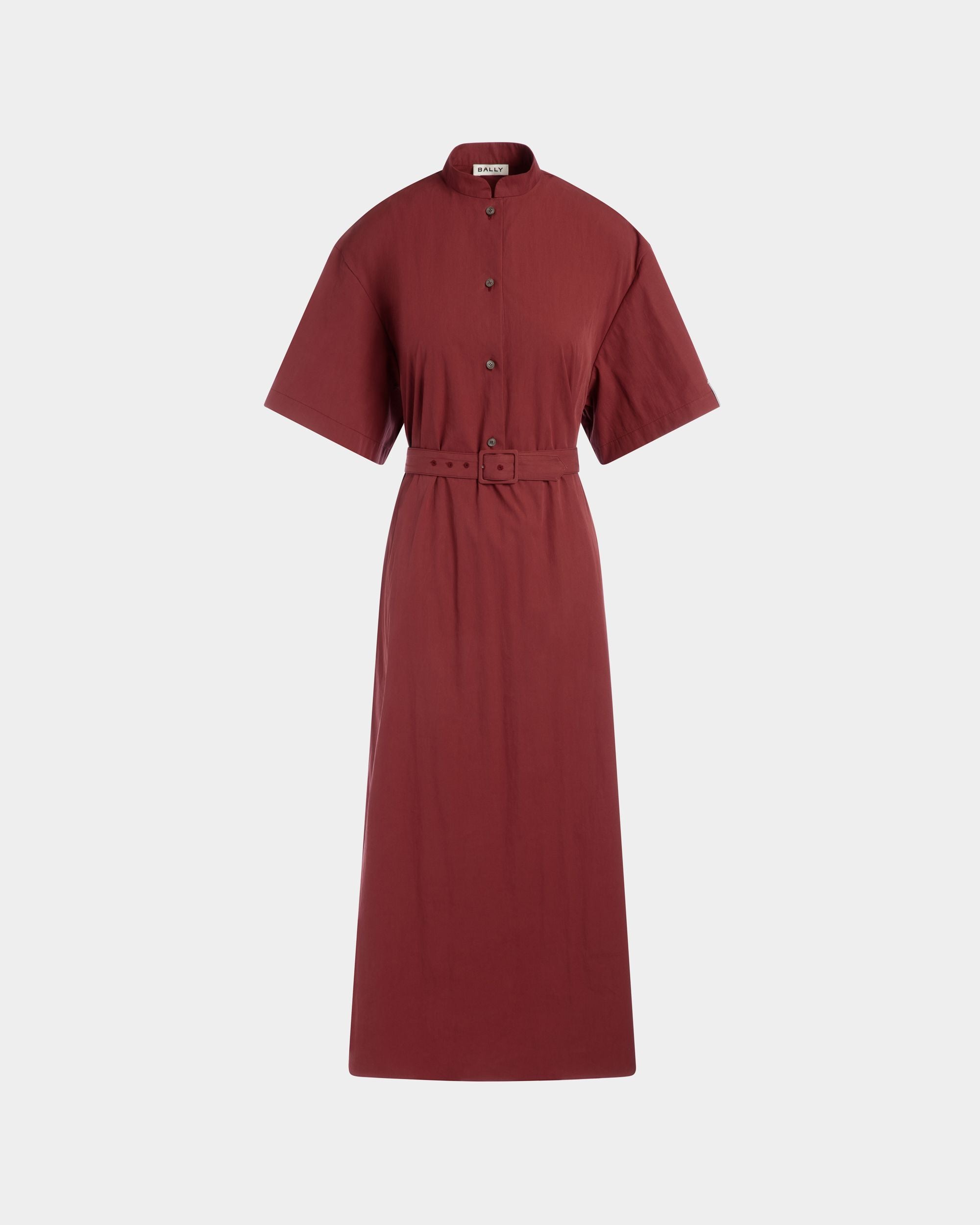 Kleid Aus Baumwollpopeline Mit Gürtel In Heritage Red - Donna - Bally - 01