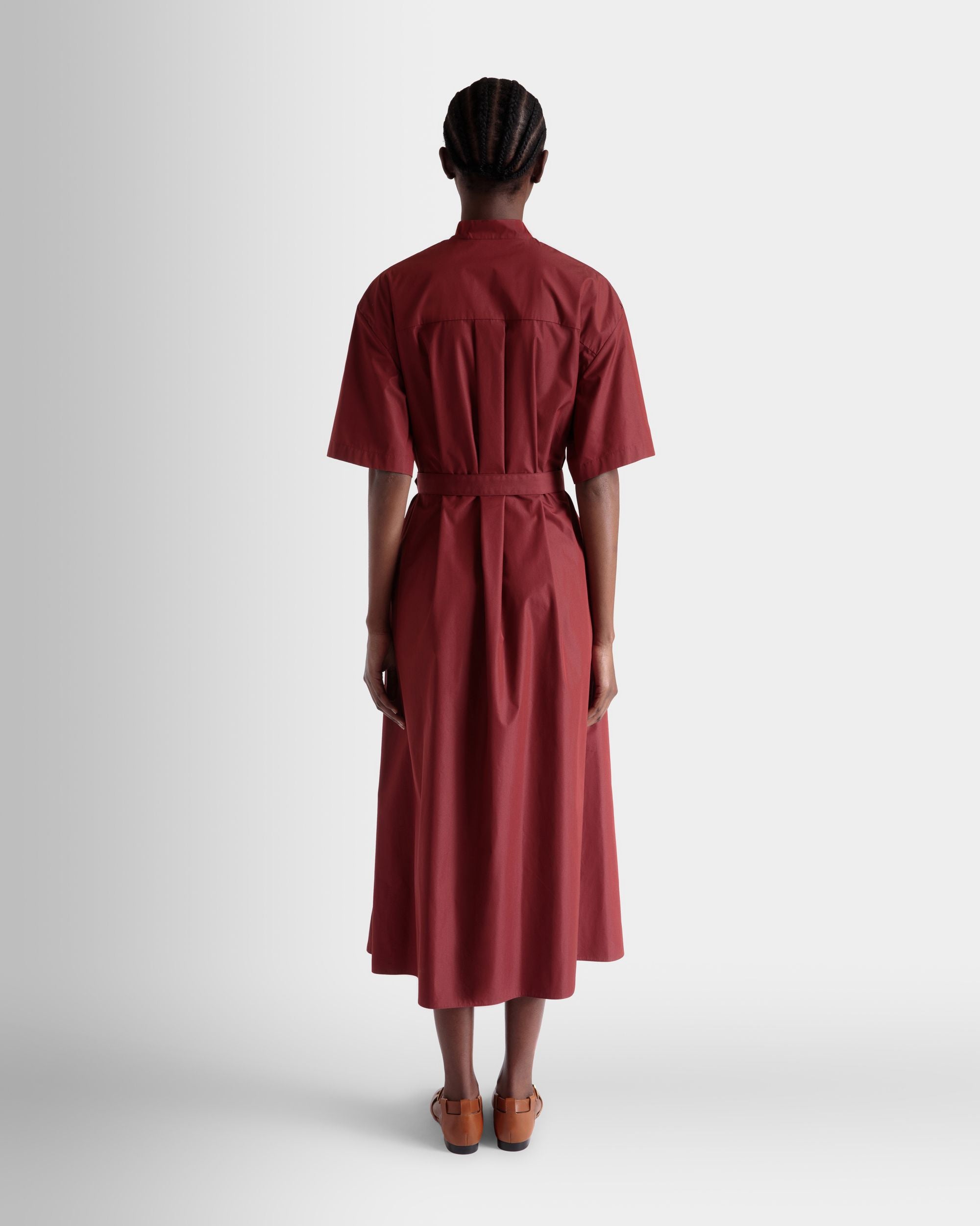 Abito Con Cintura In Popeline Di Misto Cotone Heritage Red - Donna - Bally - 06