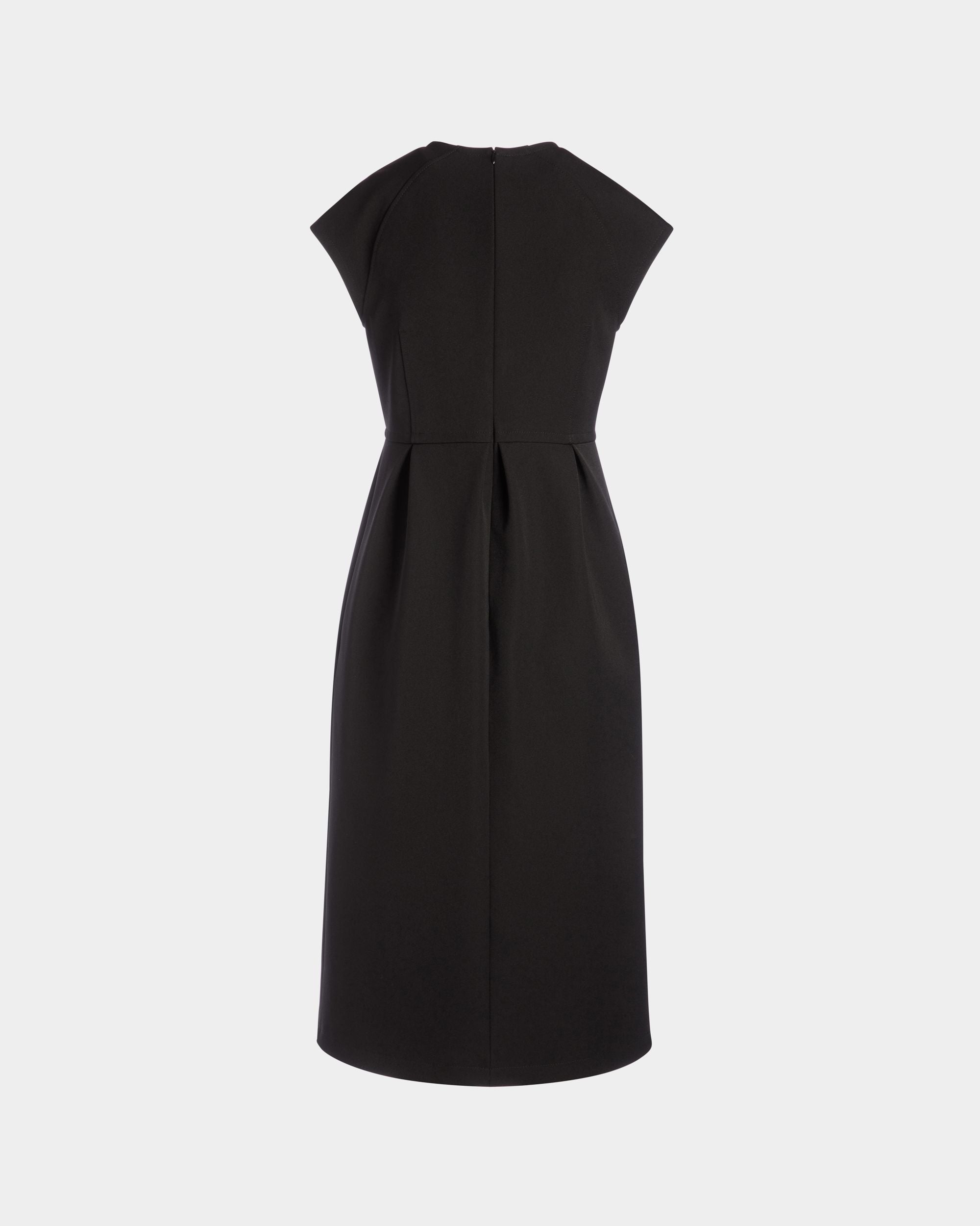 Midi Dress in Black Nylon Gabardine - Women's - Bally - 07