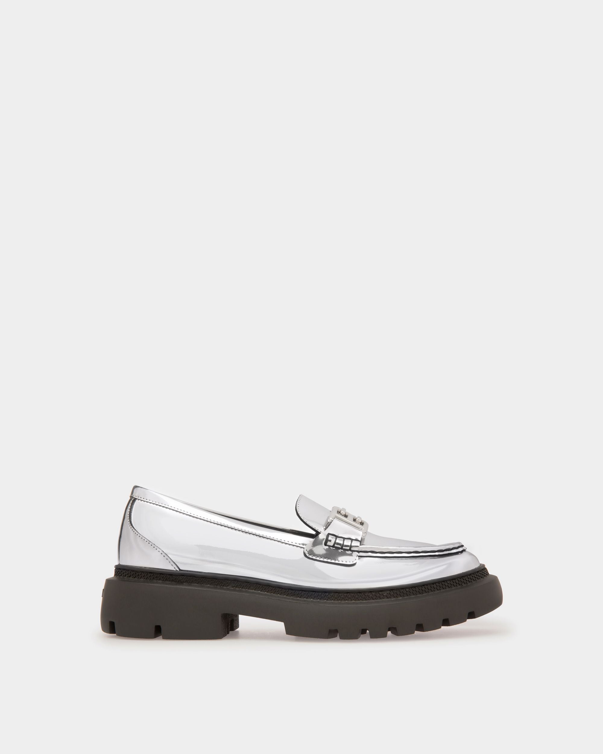 Gioia Mocassins En Cuir Argenté - Femme - Bally - 01