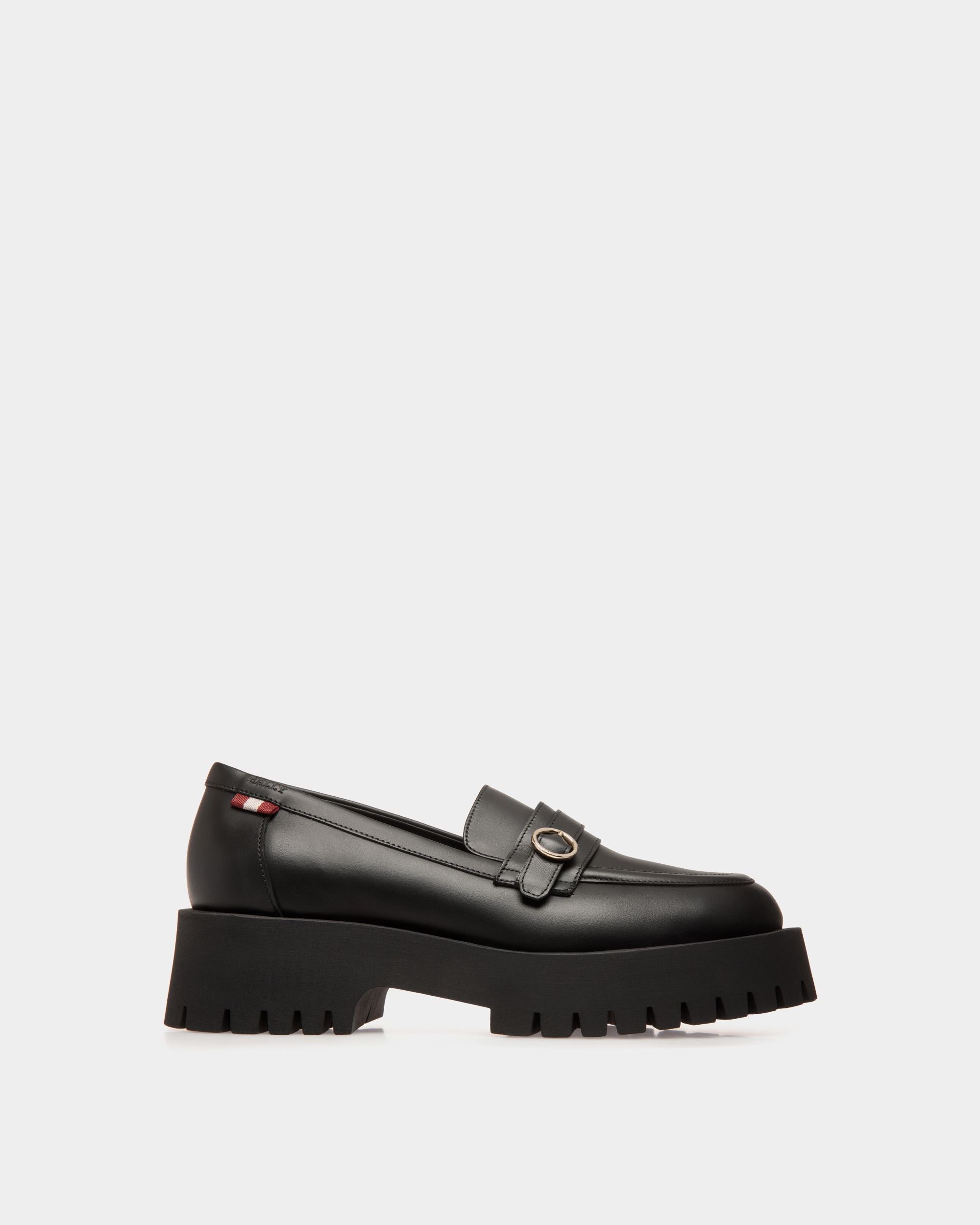 Moccassin In Black Leather - Femme - Bally - 01