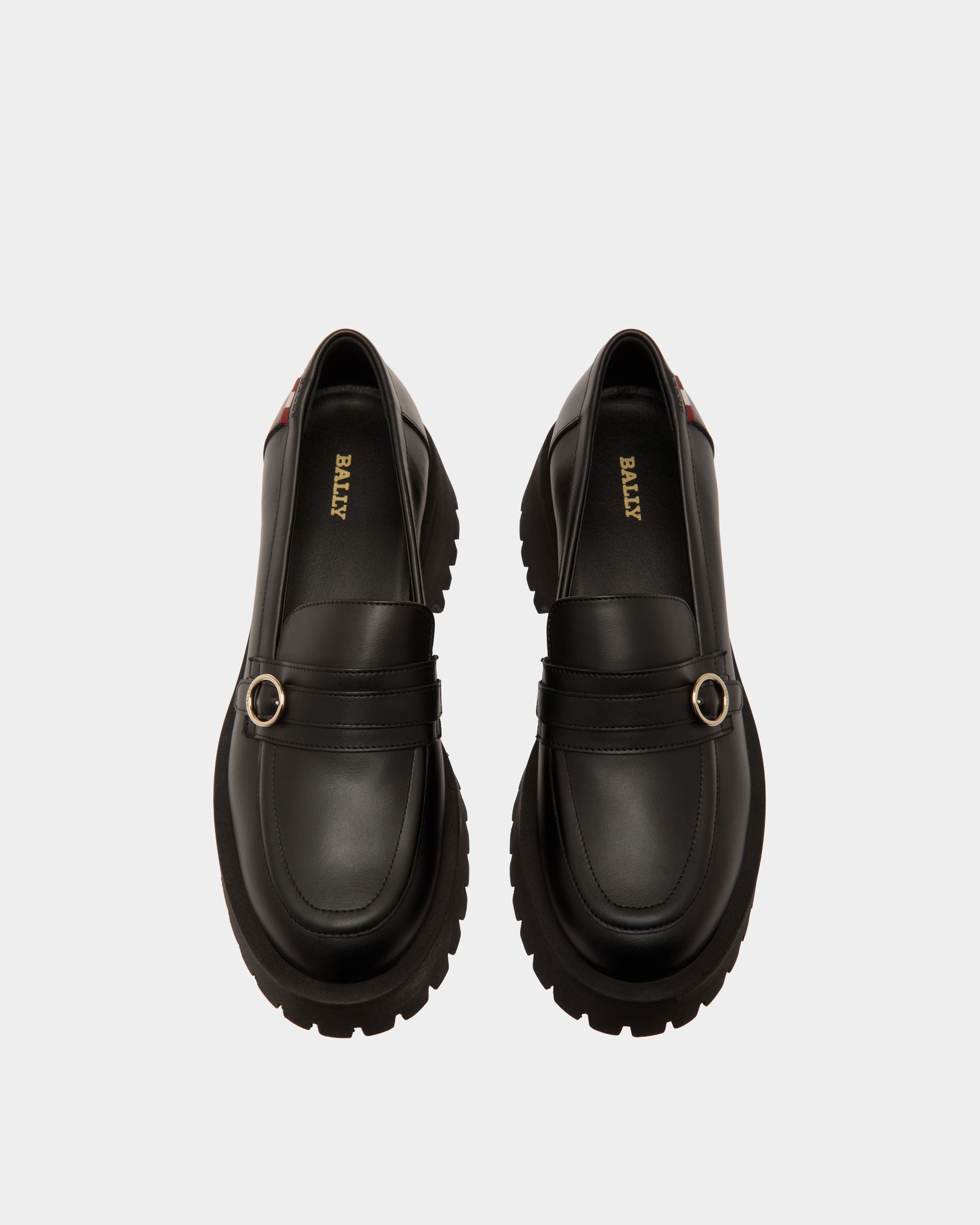 Moccassin In Black Leather - Femme - Bally - 04