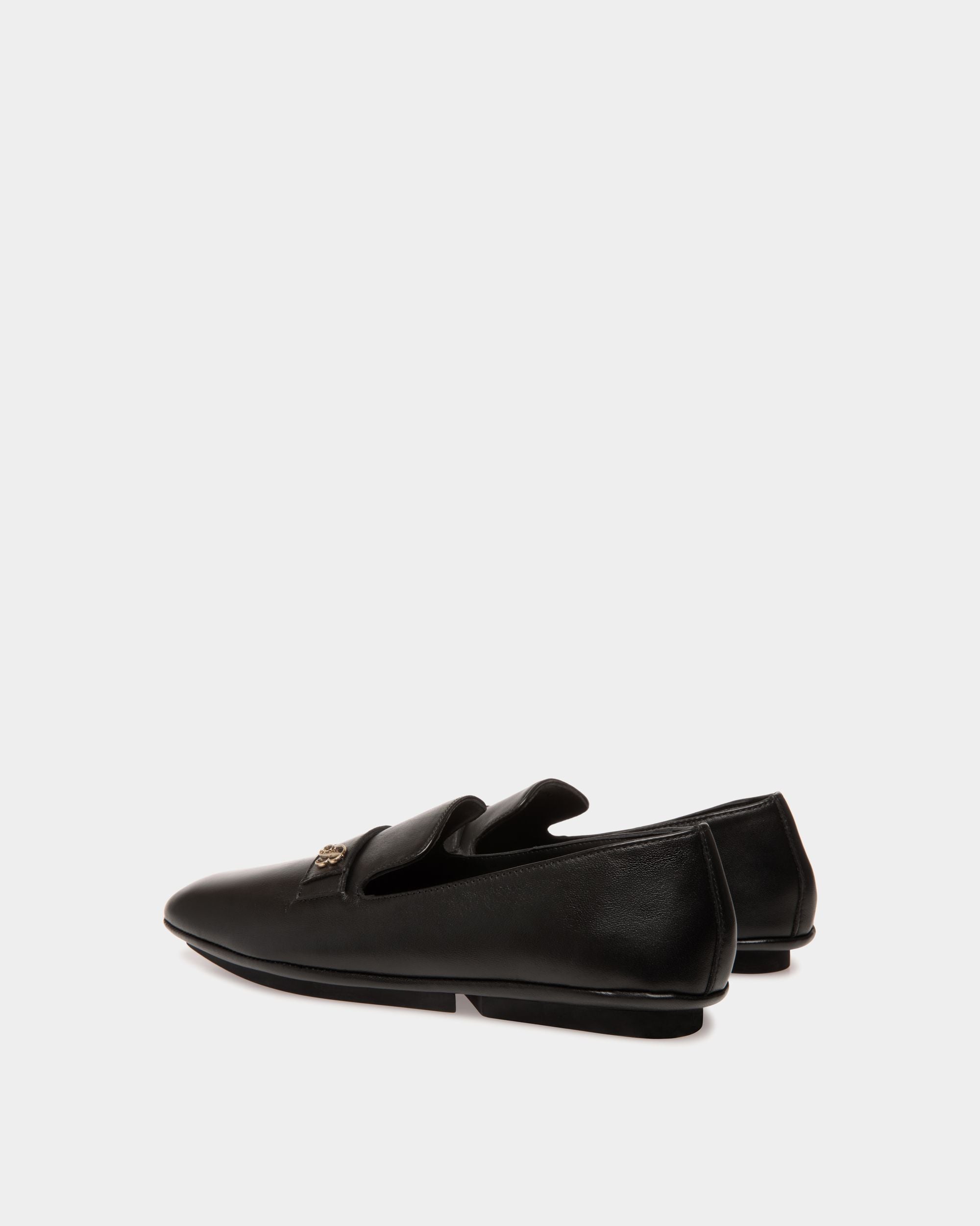Slipper in Black Leather - Women's - Bally - 03