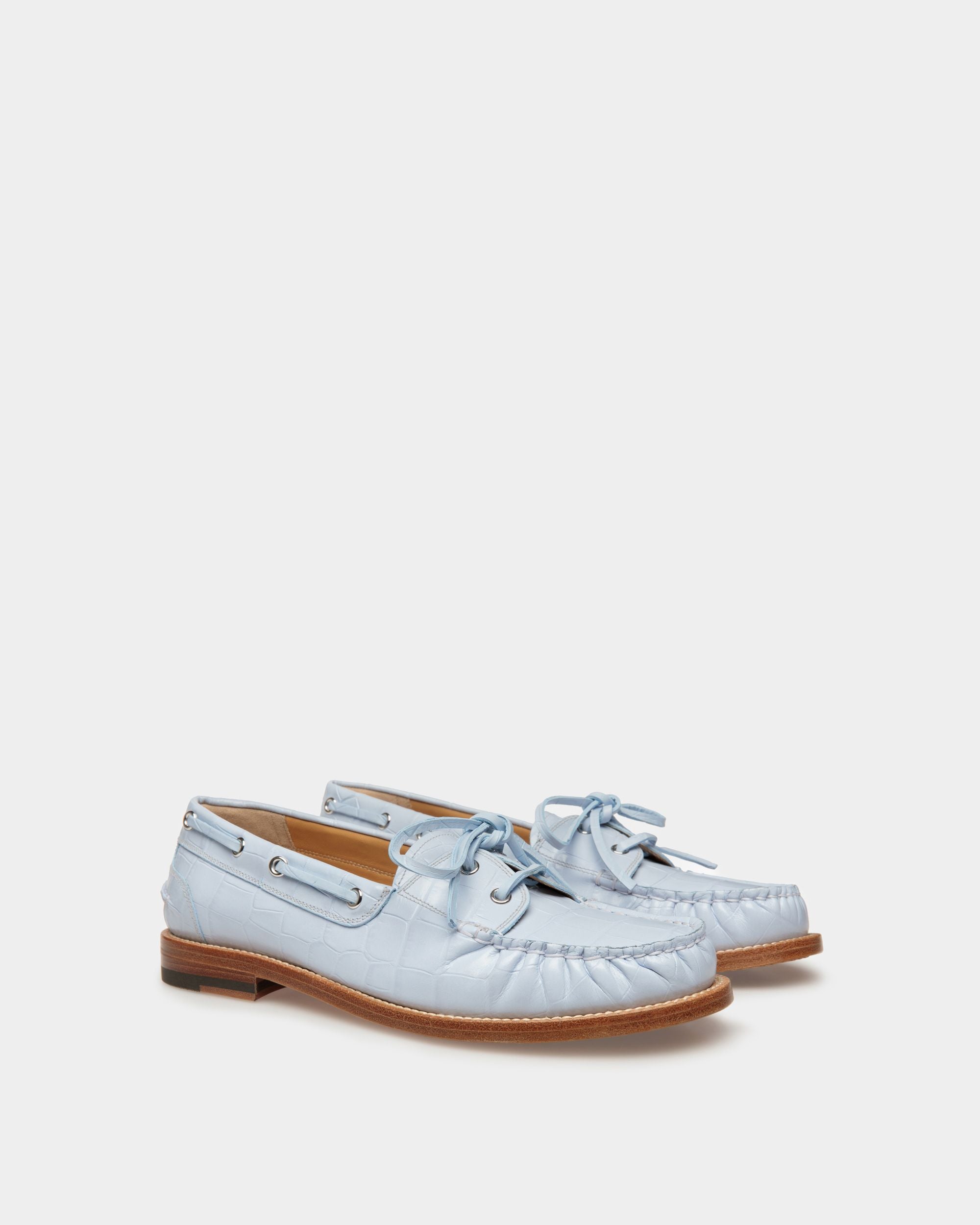 Mocassino Rome In Pelle Azzurra - Donna - Bally - 02