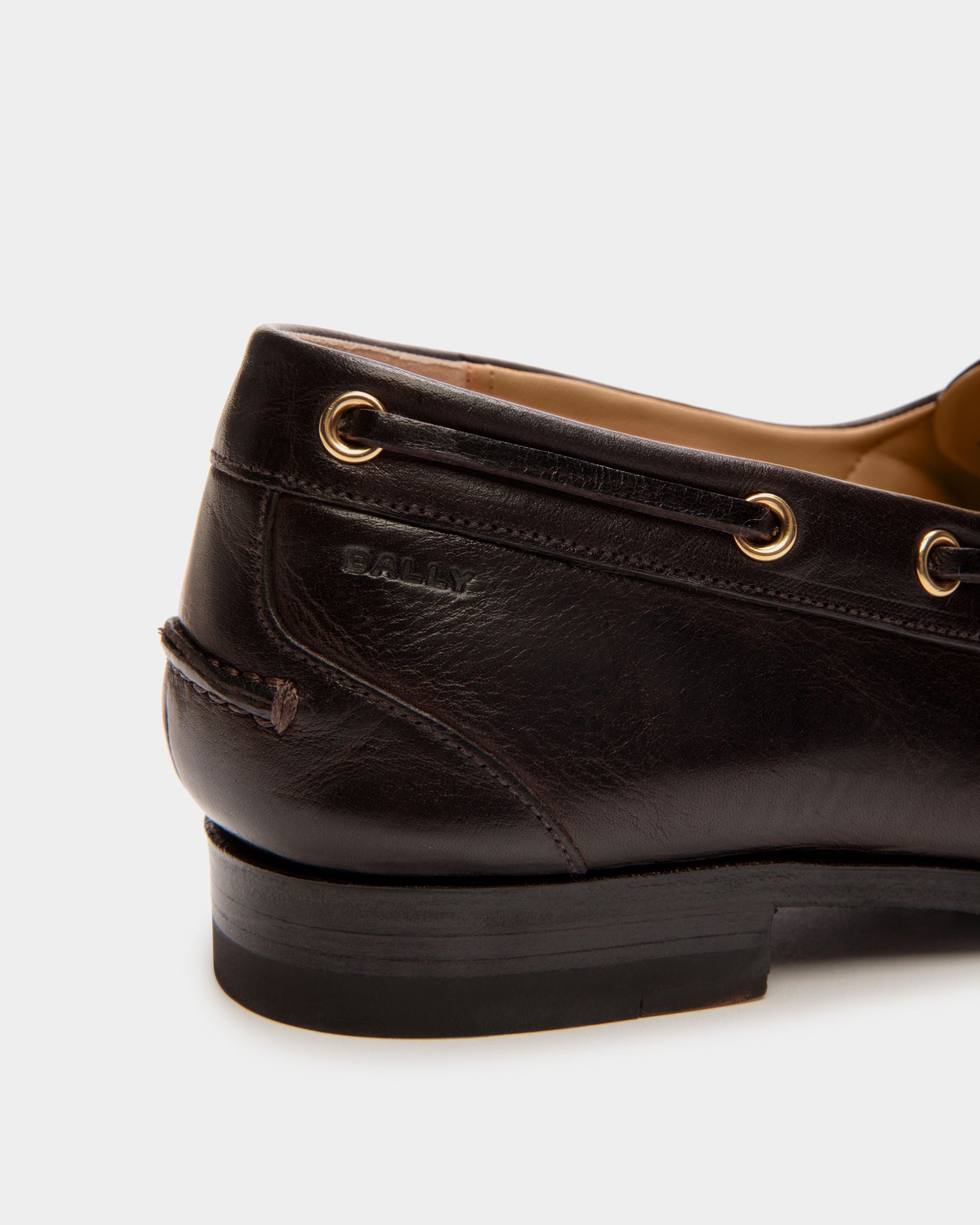 Plume Moccasin in Dark Brown Leather - Women's - Bally - 05