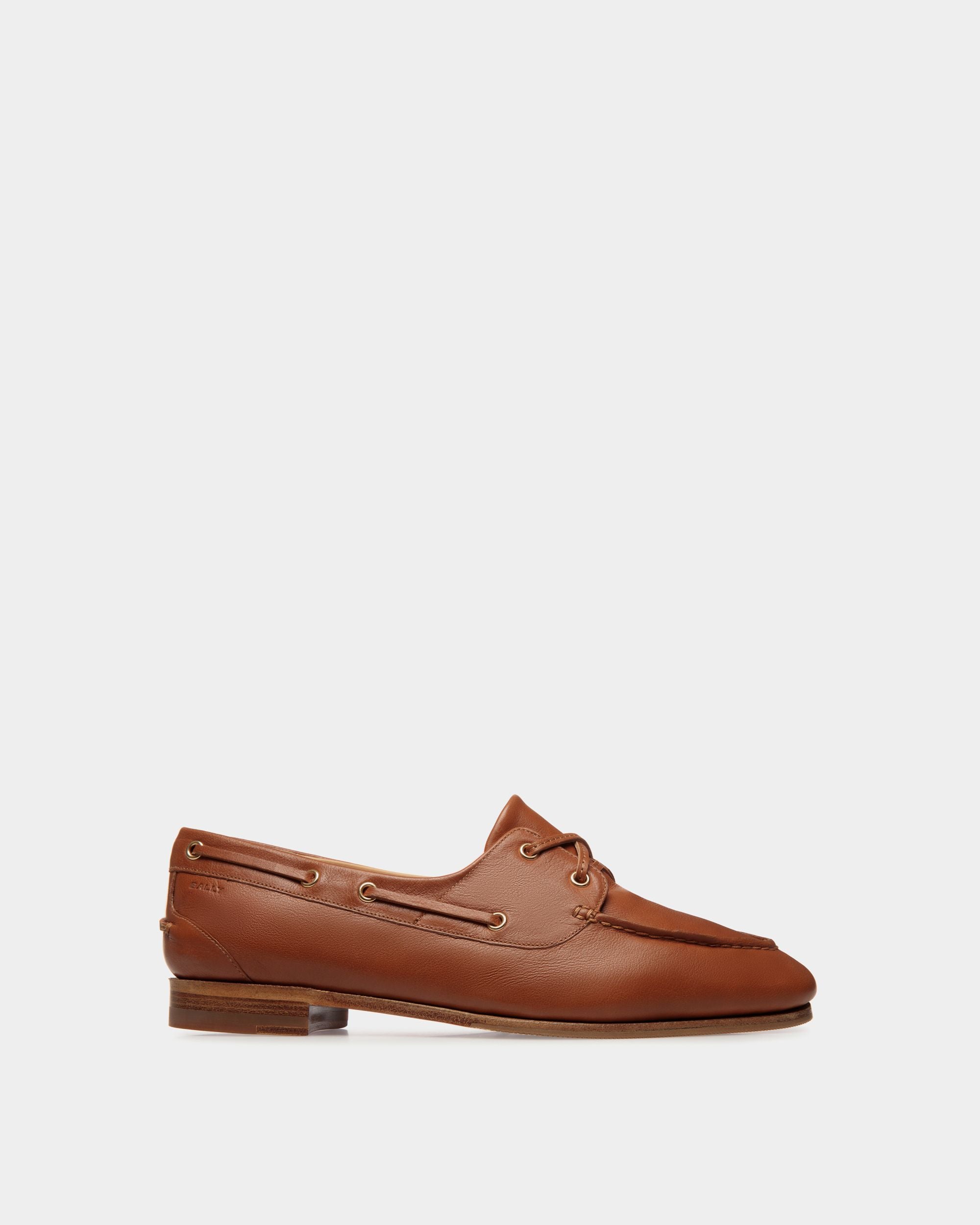 Plume Moccasin in Brown Leather - Women's - Bally - 01