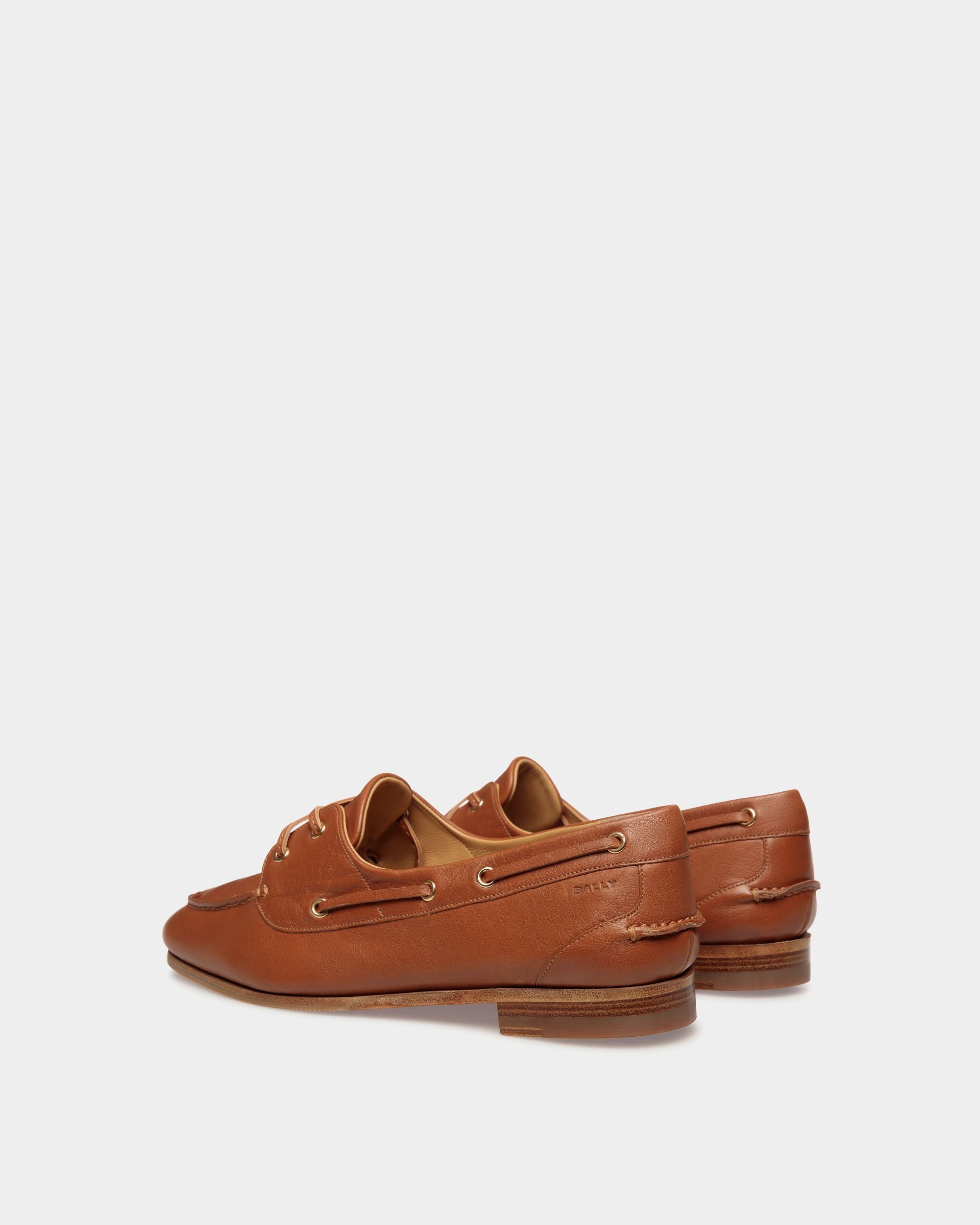 Plume Moccasin in Brown Leather - Women's - Bally - 04