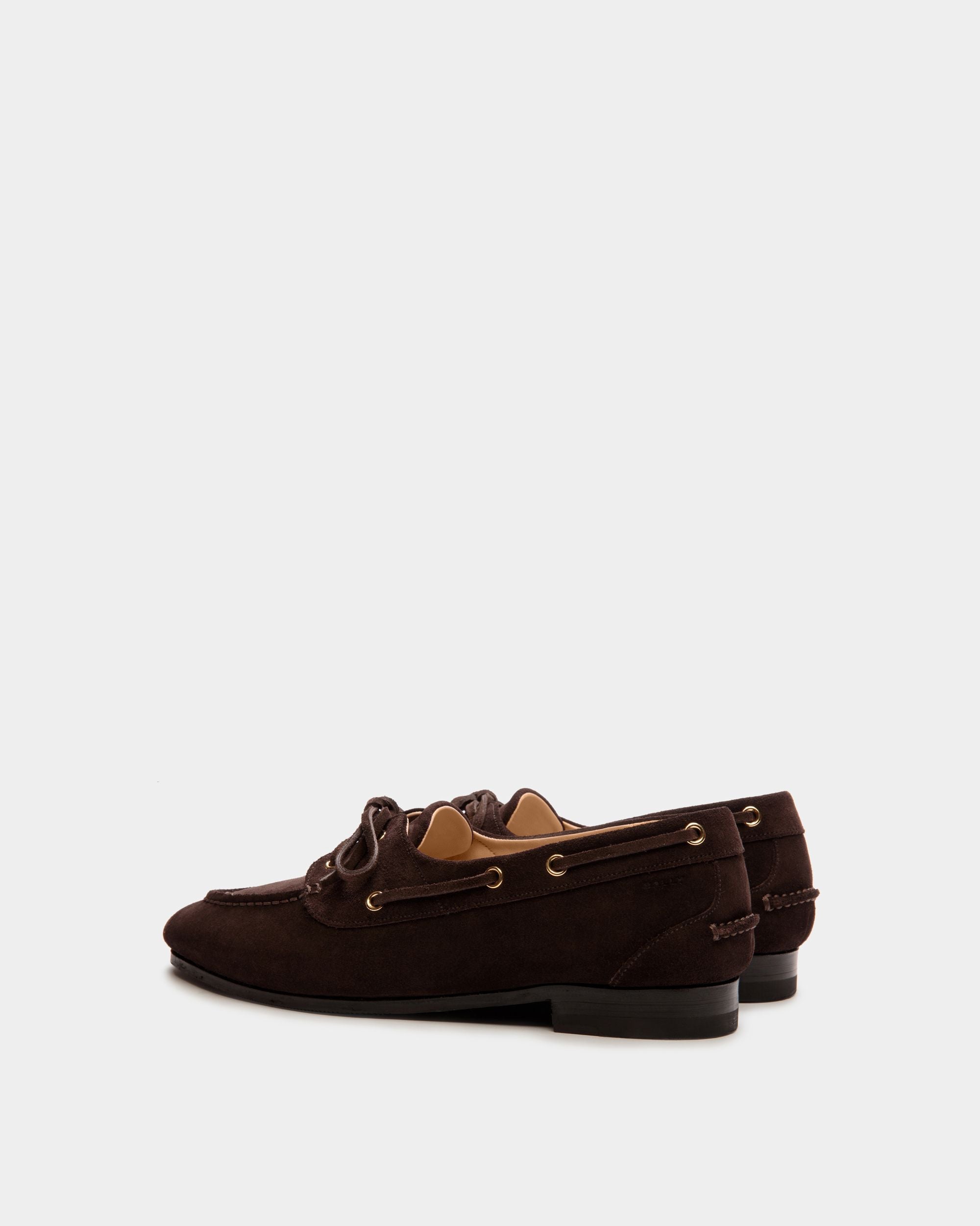 Plume Moccasin in Dark Brown Suede - Women's - Bally - 04