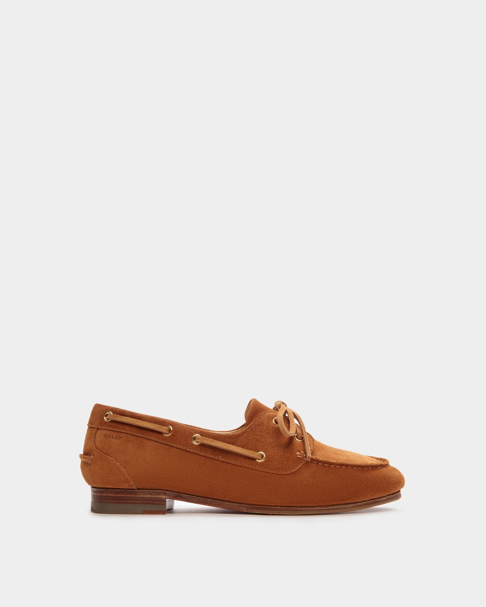Plume Moccasin in Brown Suede - Women's - Bally - 01