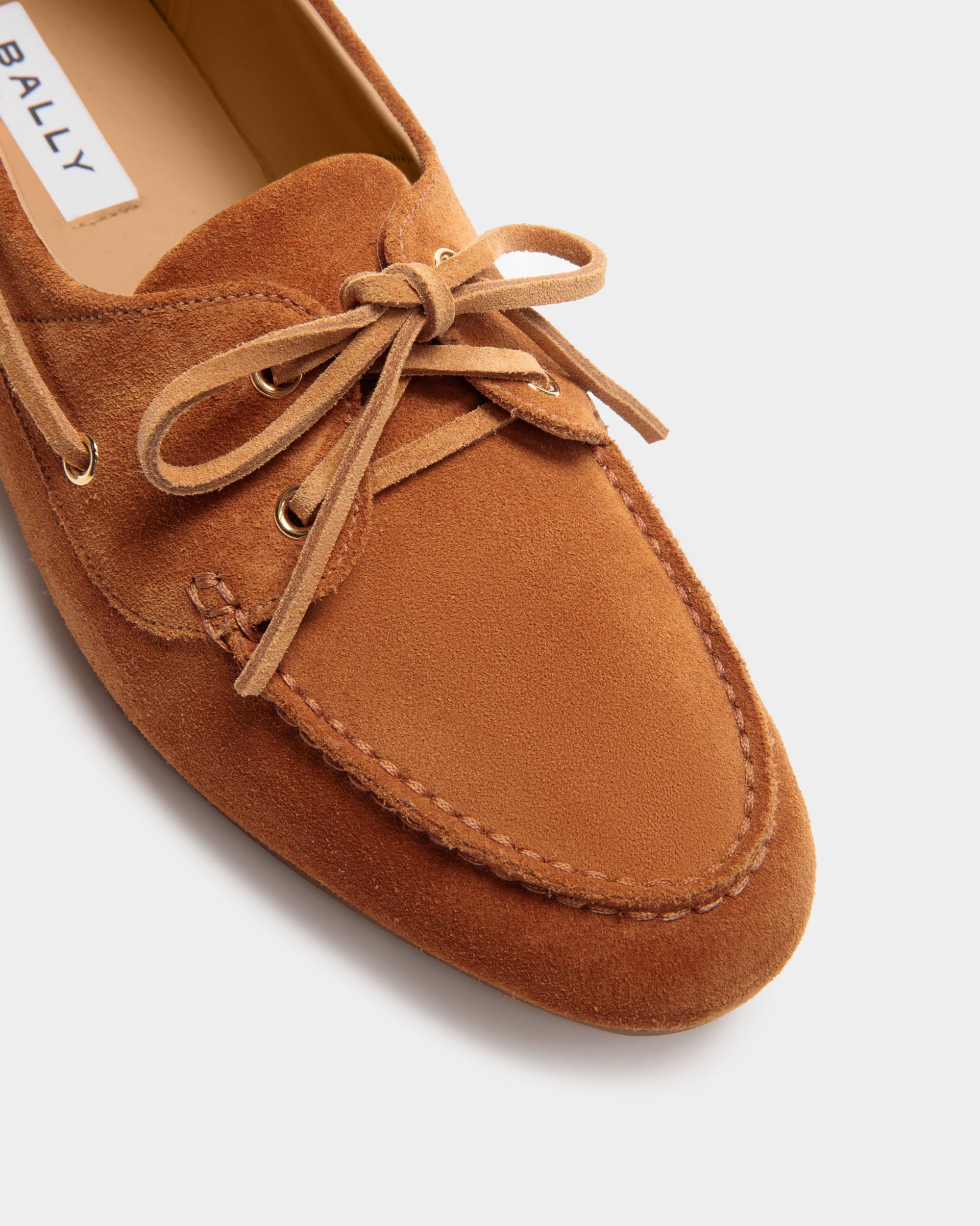 Plume Moccasin in Brown Suede - Women's - Bally - 04