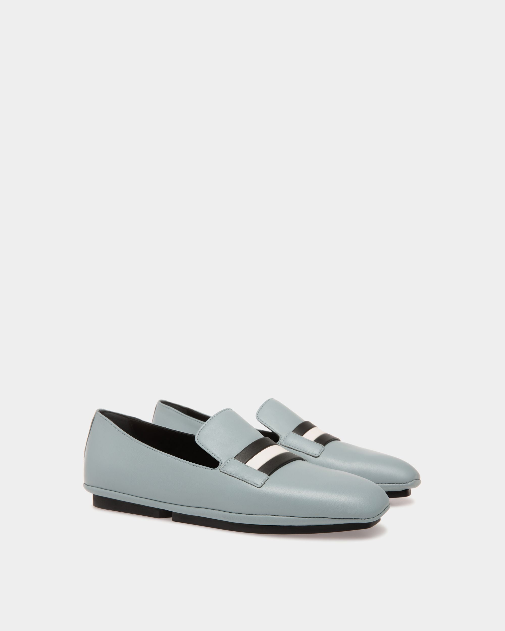 Slipper In Blue Leather - Femme - Bally - 02