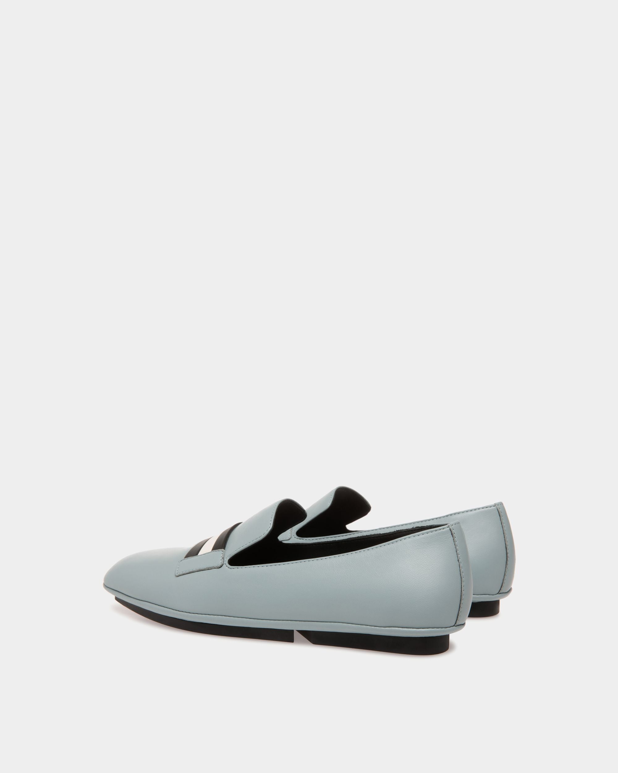 Slipper In Blue Leather - Femme - Bally - 03