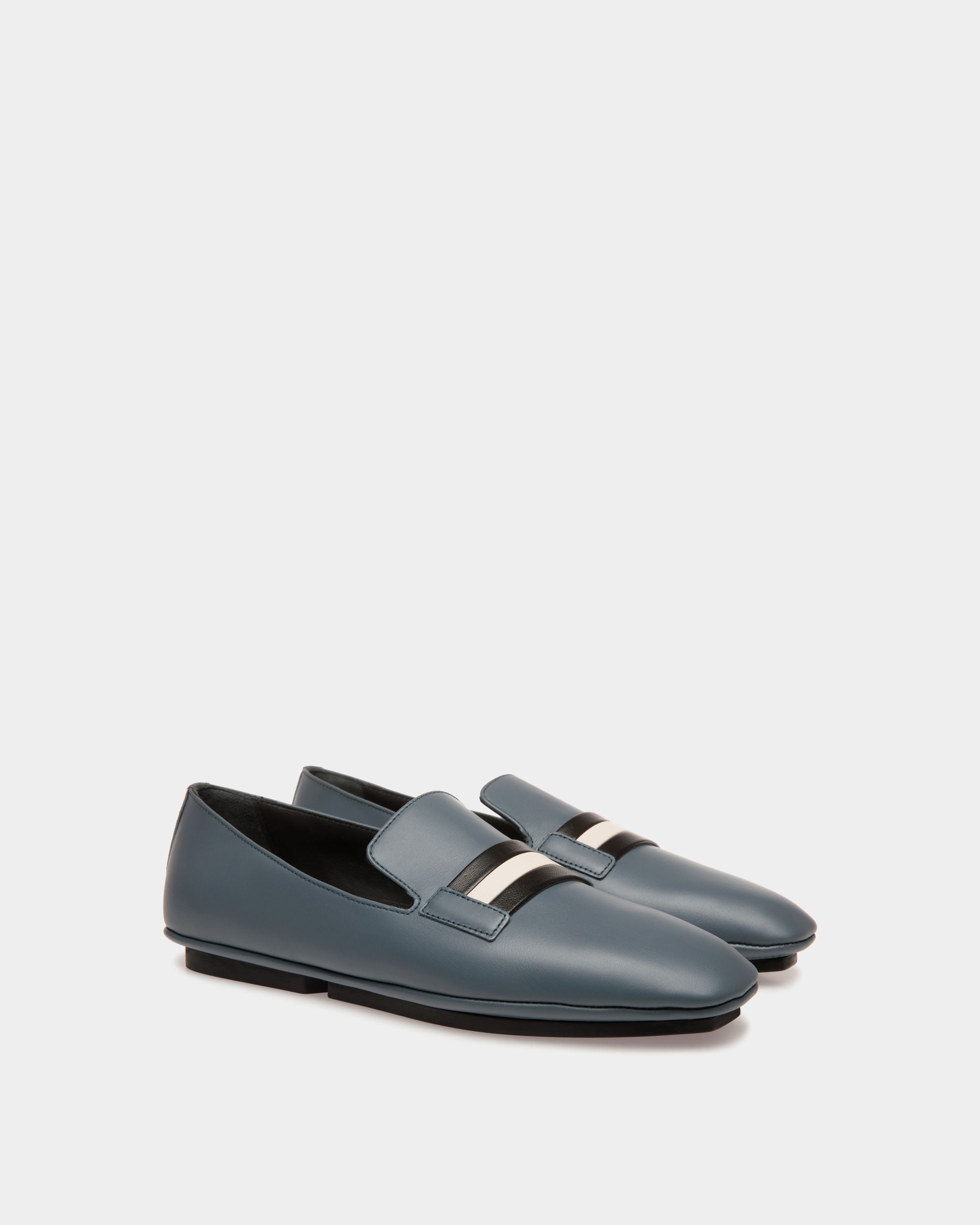 Flats In Blue Leather - Femme - Bally - 02