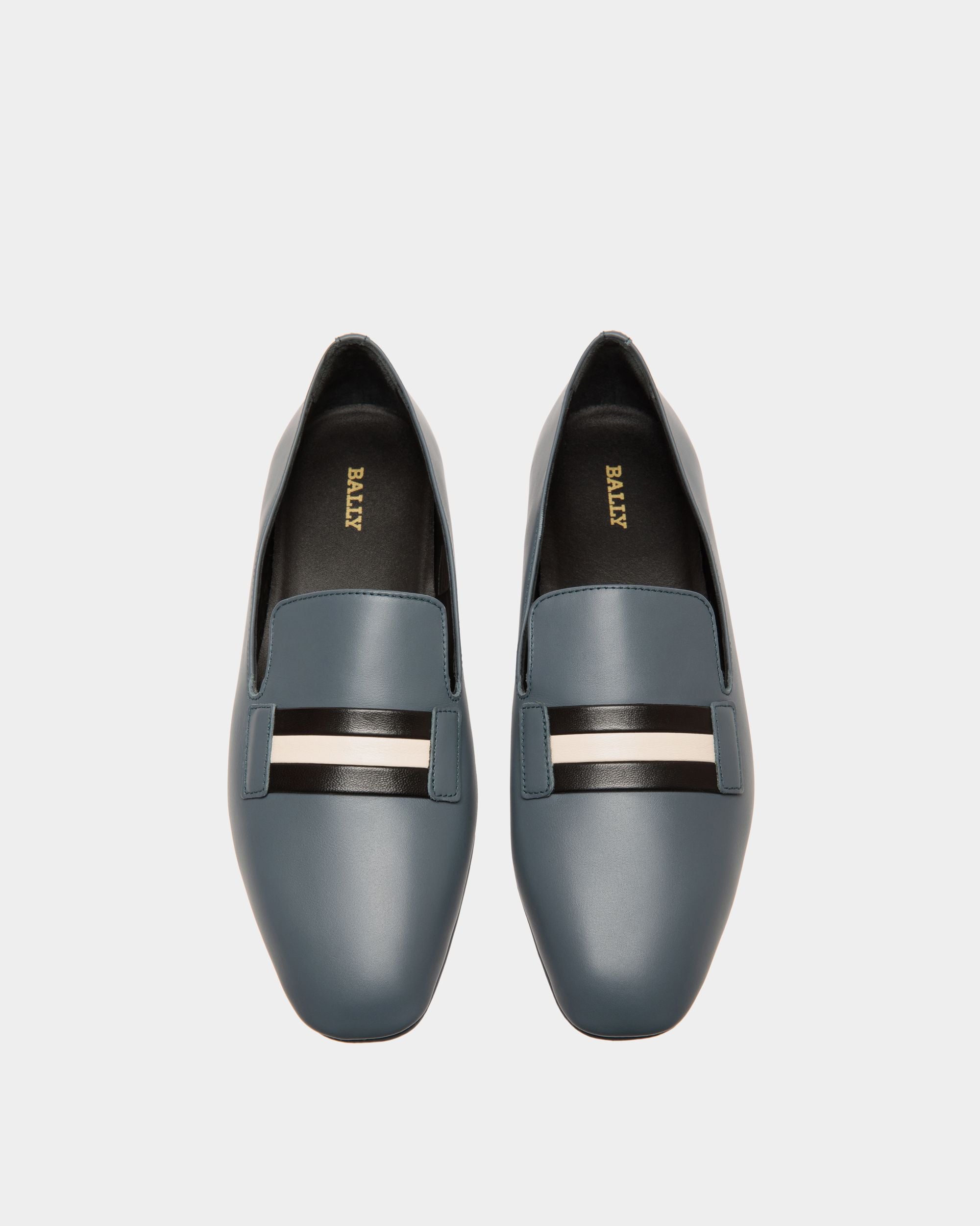 Flats In Blue Leather - Femme - Bally - 04