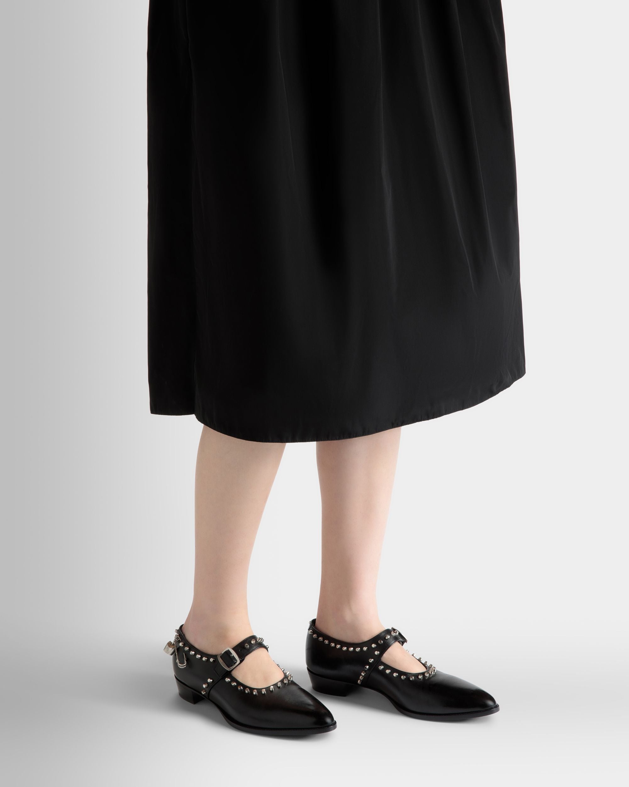 Baby Glendale En Cuir Noir Avec Clous - Femme - Bally - 02