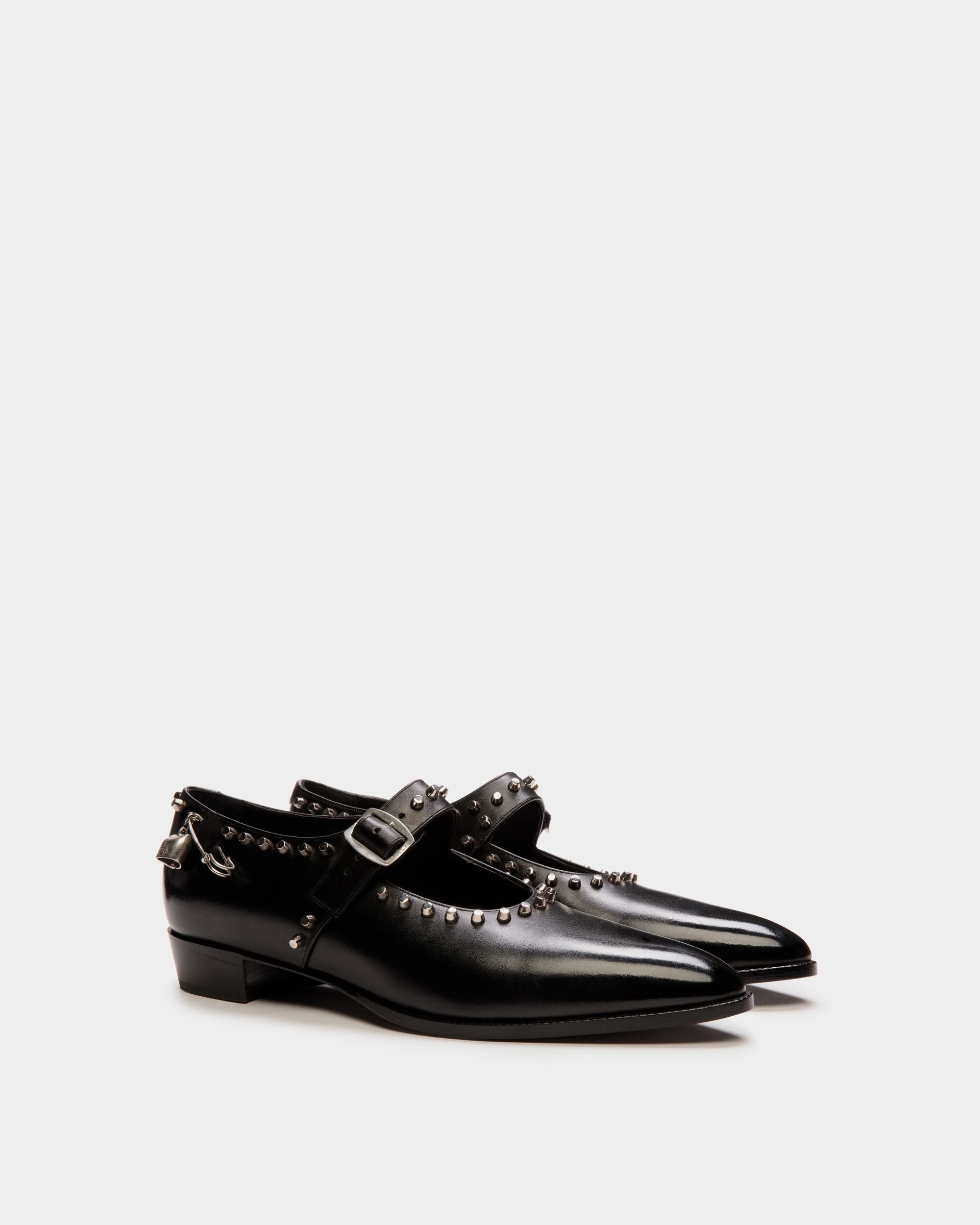 Baby Glendale En Cuir Noir Avec Clous - Femme - Bally - 03