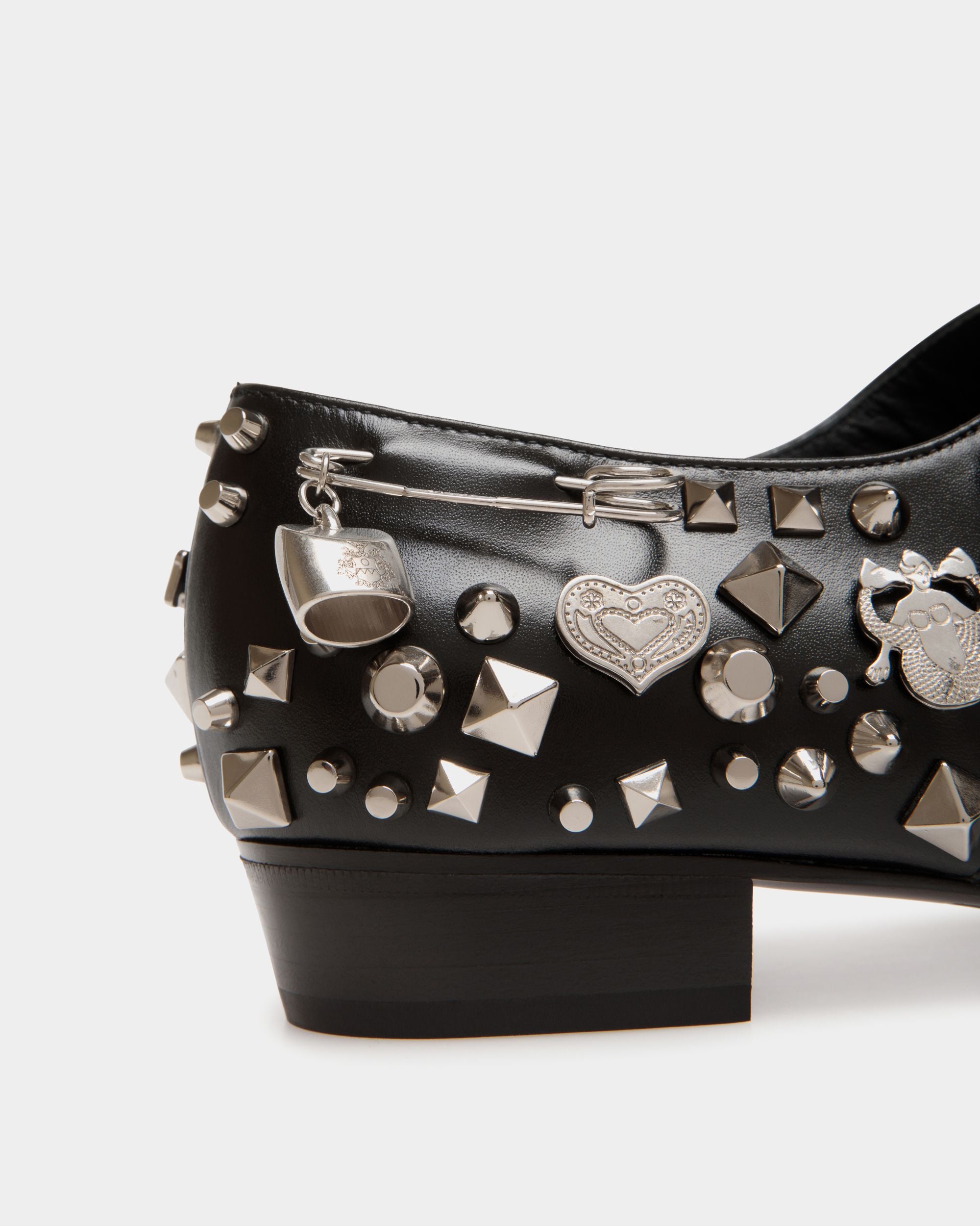 Glendale Mary-Jane In Black Leather with Studs - Women's - Bally - 06