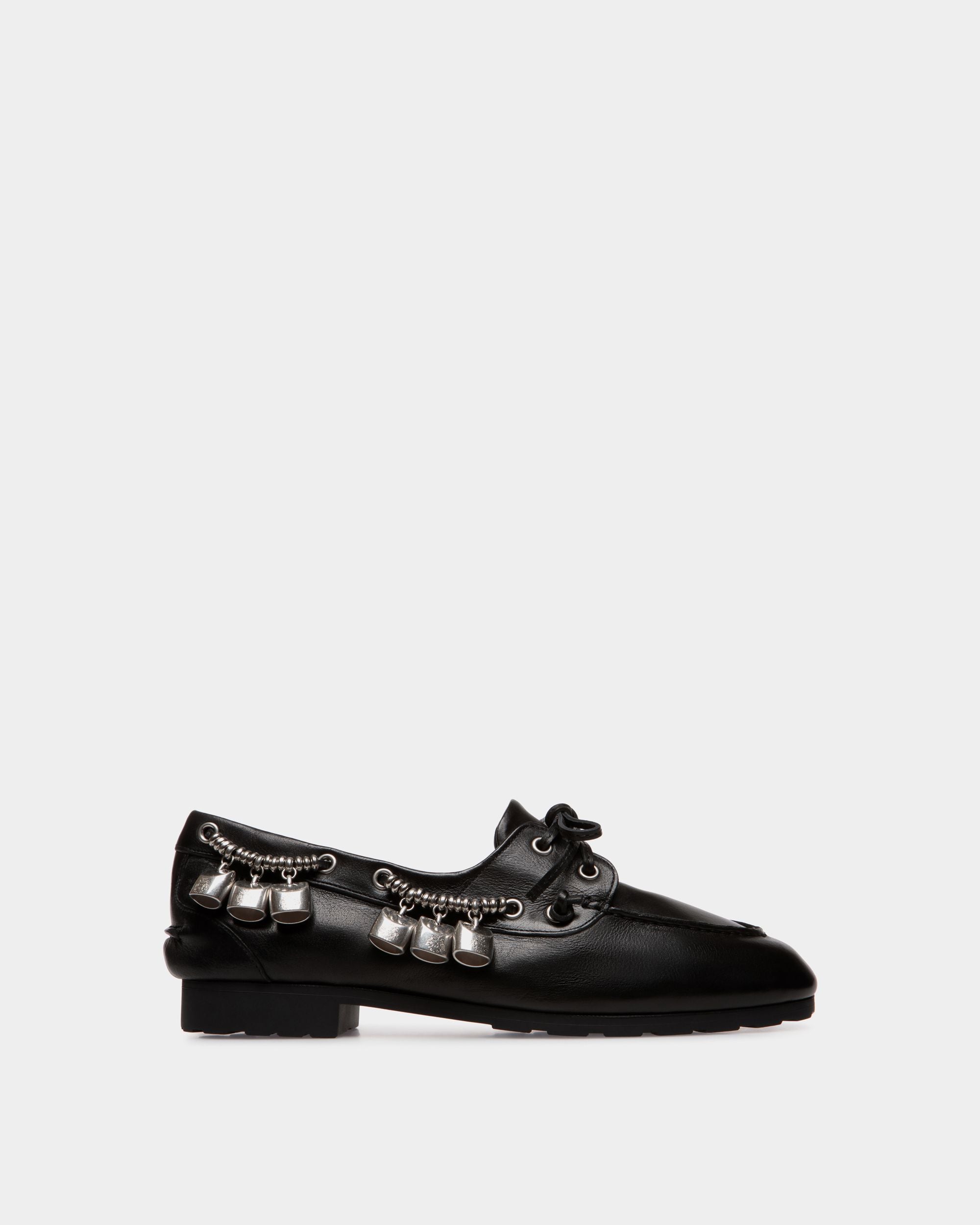 Plume Moccasin In Black Leather - Women's - Bally - 01