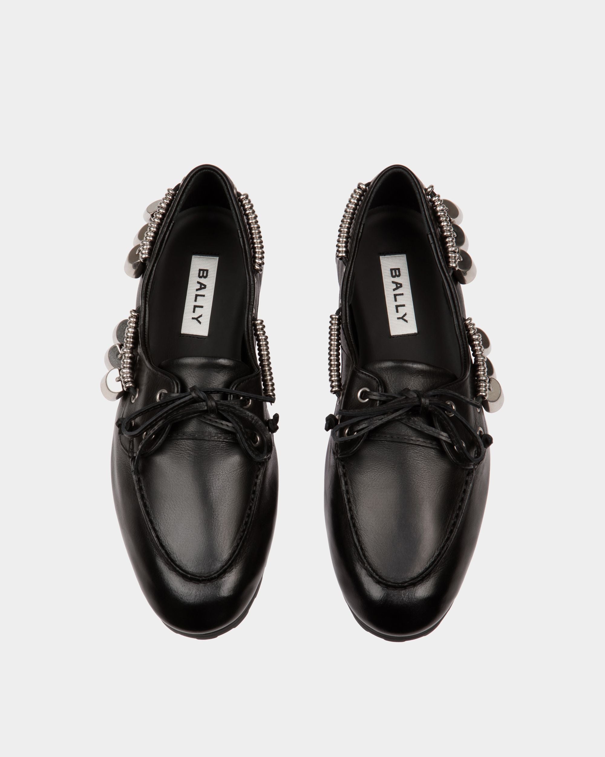 Plume Moccasin In Black Leather - Women's - Bally - 05