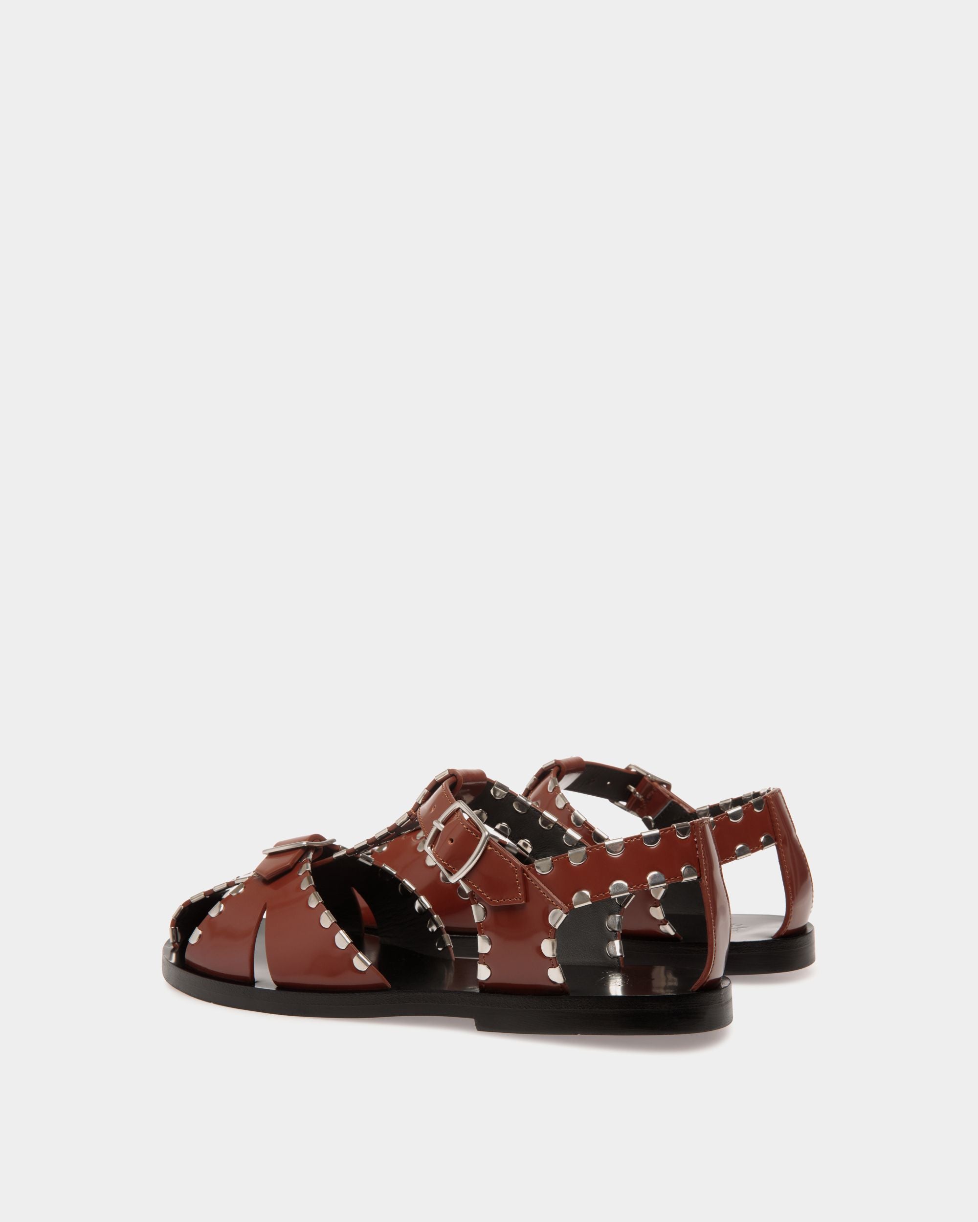 Flache Salis Sandalen Aus Leder In Braun - Damen - Bally - 03