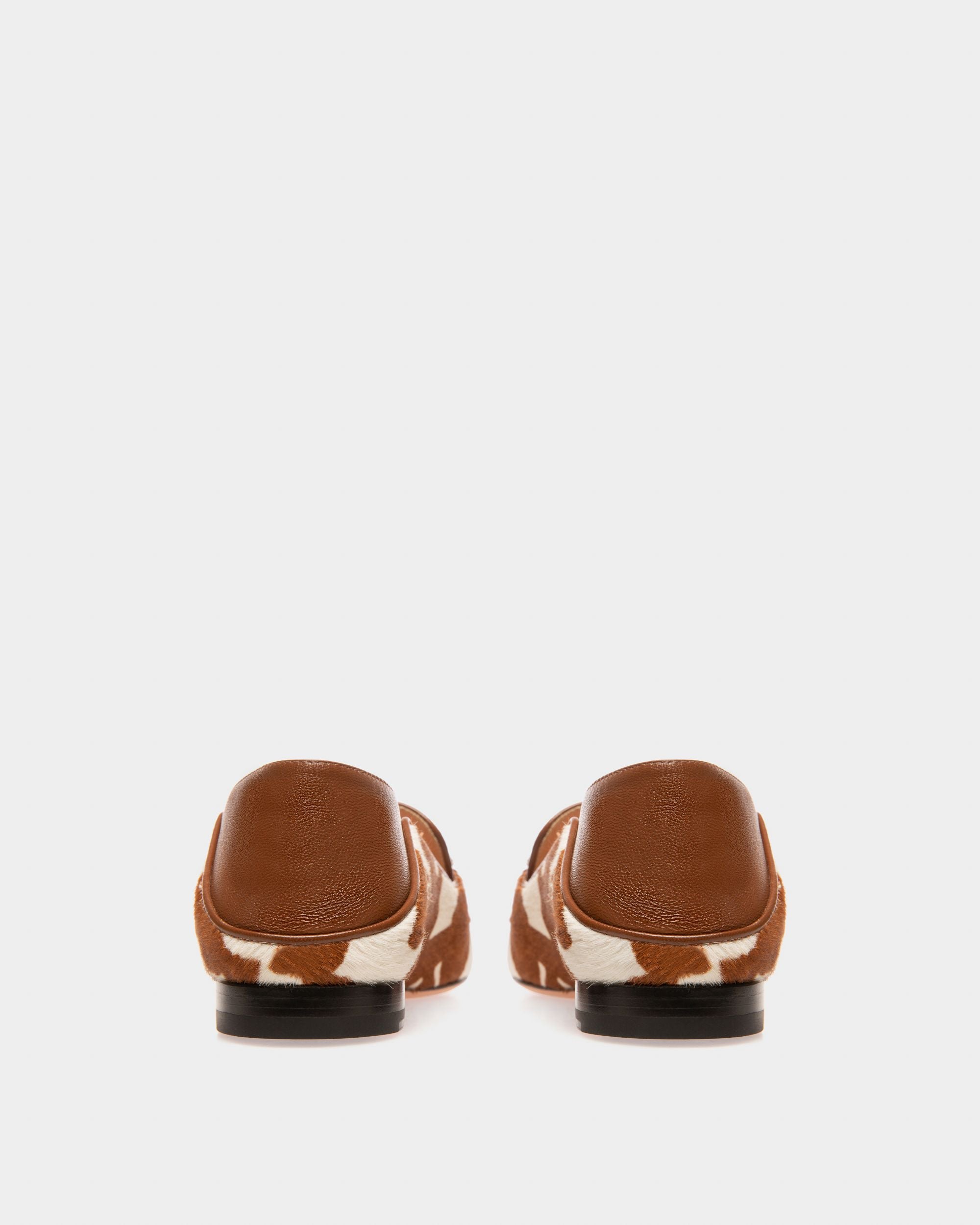 Ellah Flat Mocassini In Pelle Bianca E Marrone - Donna - Bally - 04