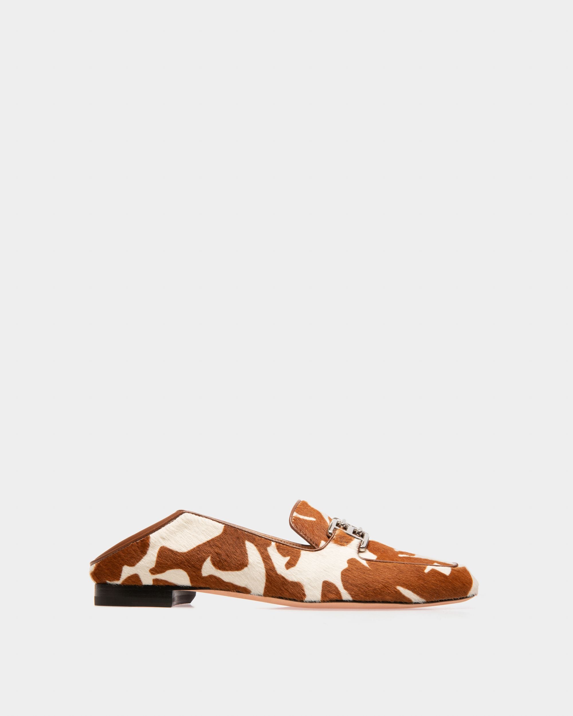 Ellah Flat Mocassini In Pelle Bianca E Marrone - Donna - Bally - 06