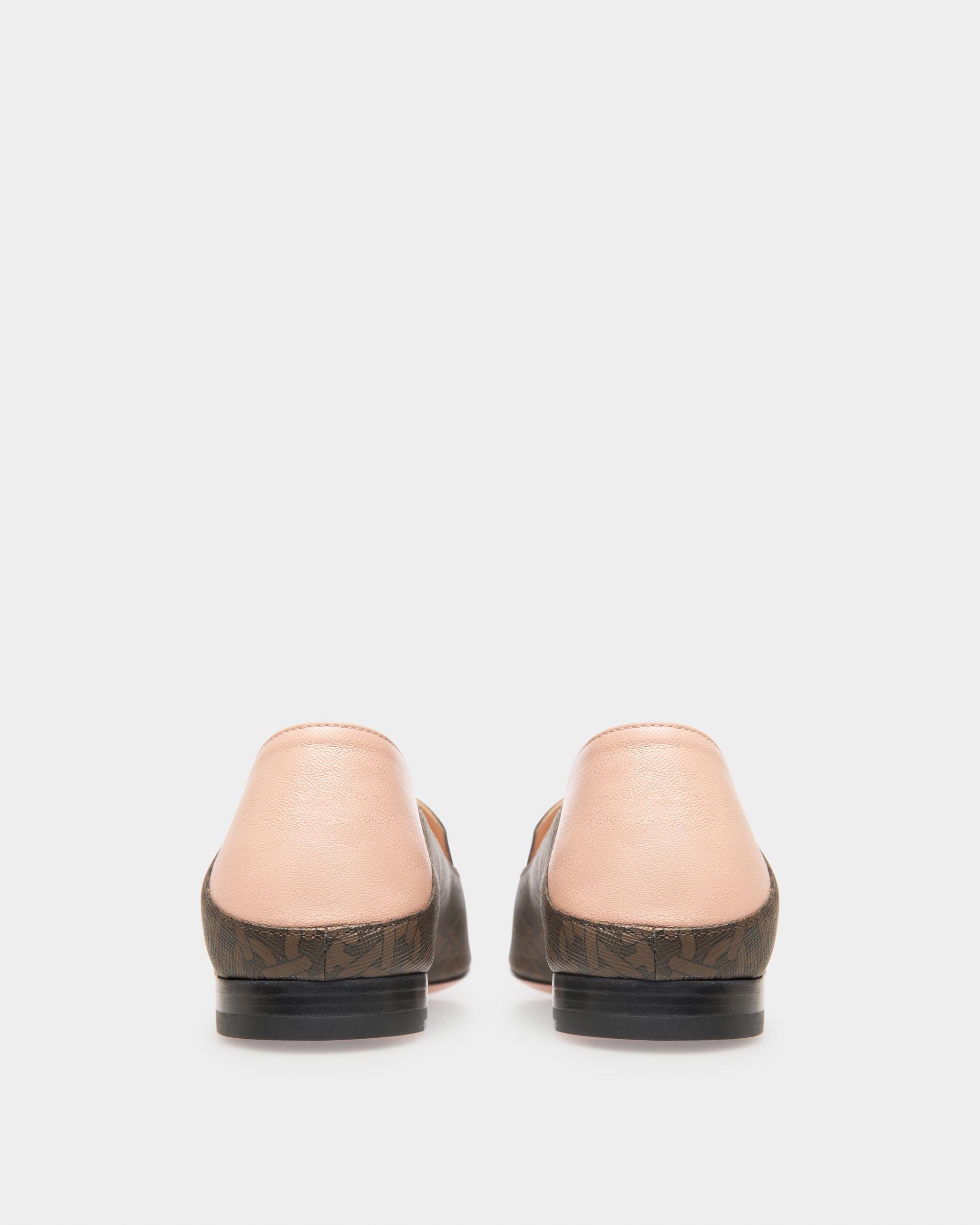 Ellah Flat Slipper Aus Braunem Leder Und Baumwolle - Damen - Bally - 04