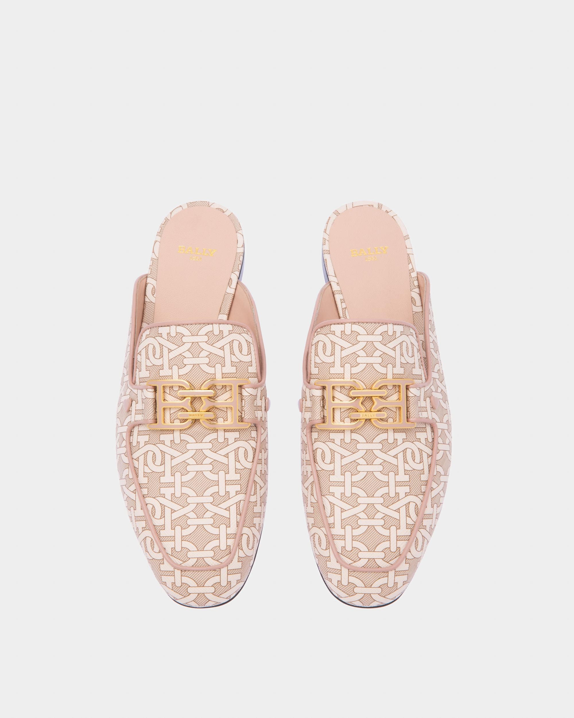 Ellah Flat Slipper Aus Tpu In Pastellrosa Mit Lederpaspelierung - Damen - Bally - 03