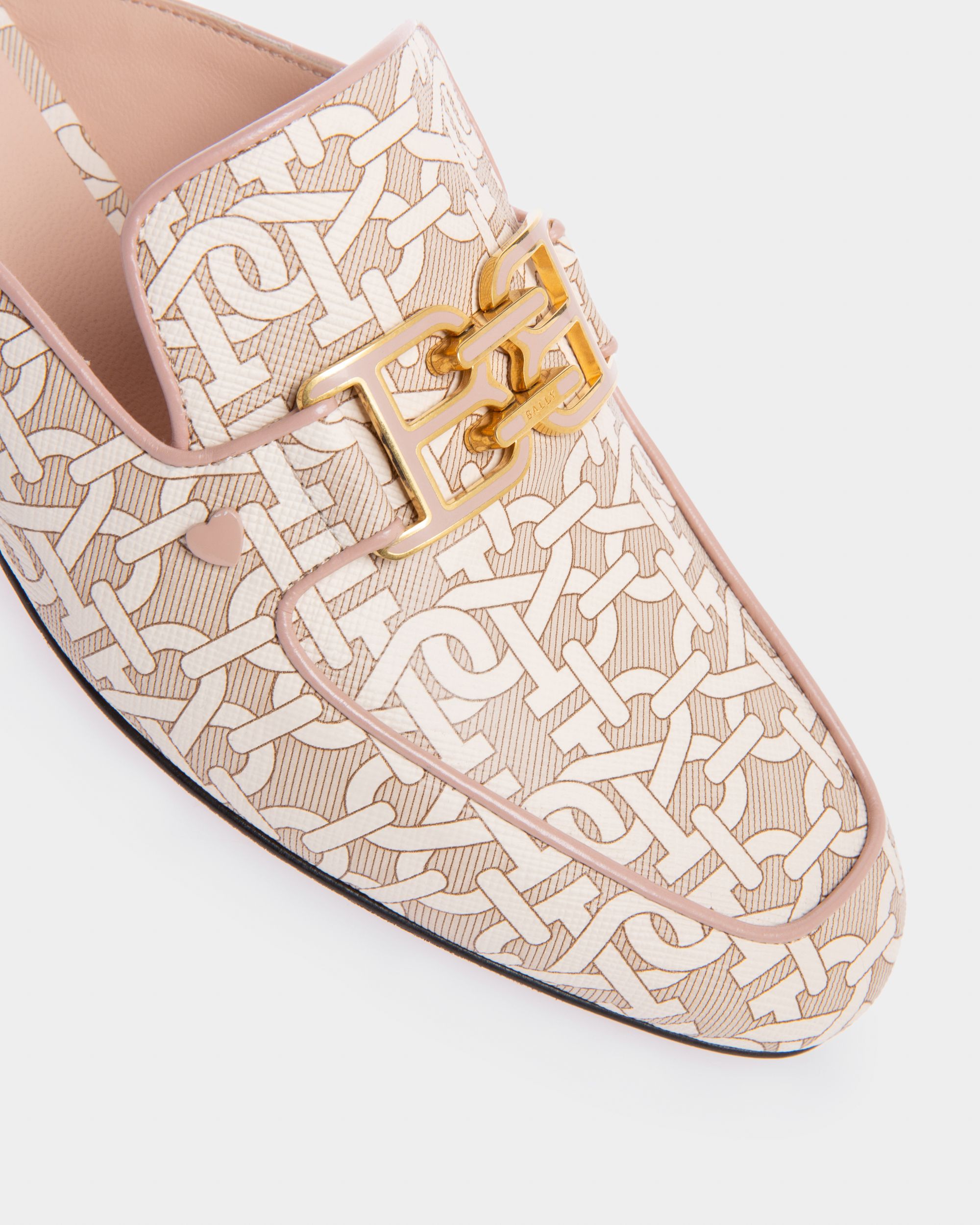 Ellah Flat Slipper Aus Tpu In Pastellrosa Mit Lederpaspelierung - Damen - Bally - 06