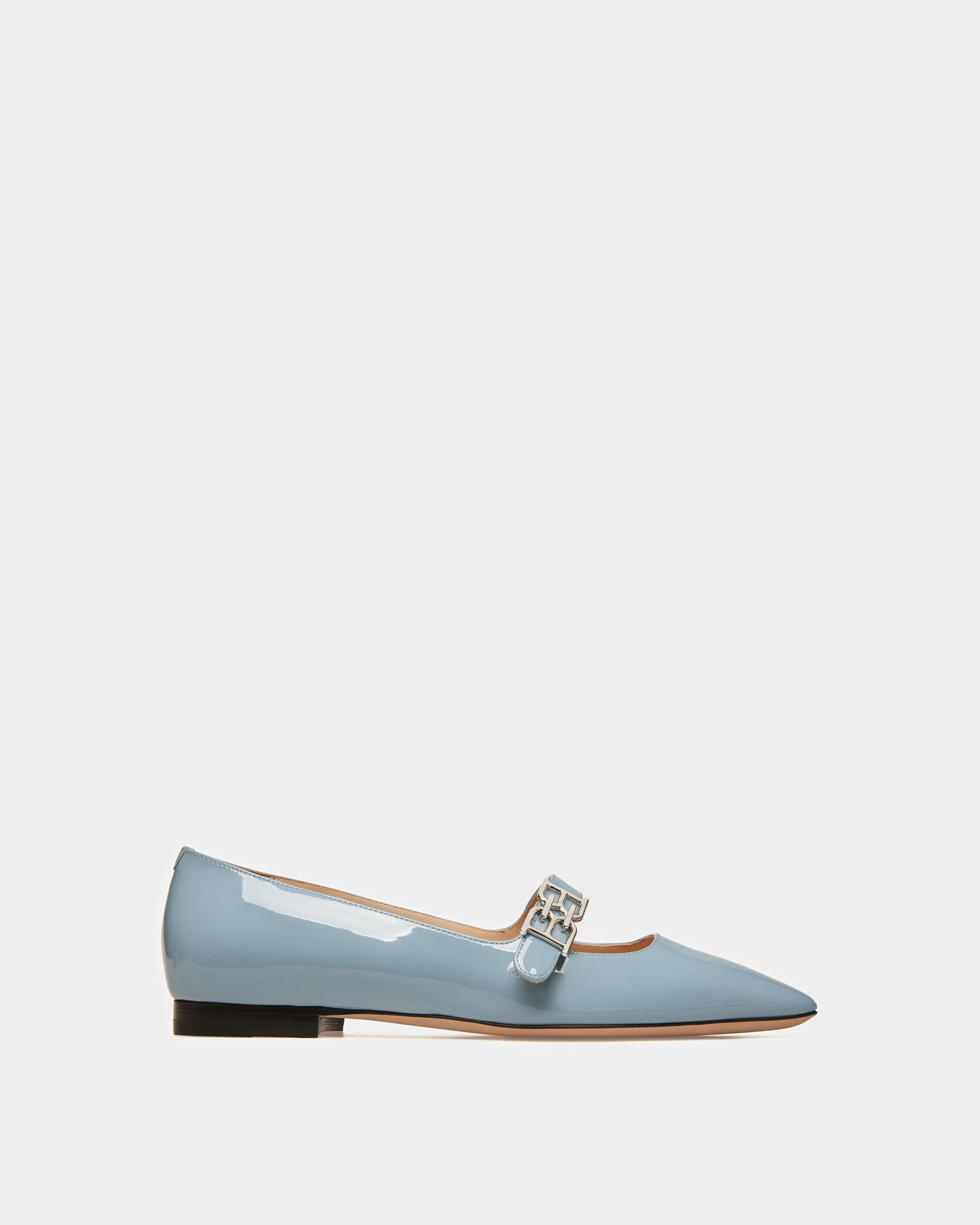 Elis Escarpins Plats En Cuir Bleu Clair - Femme - Bally - 01