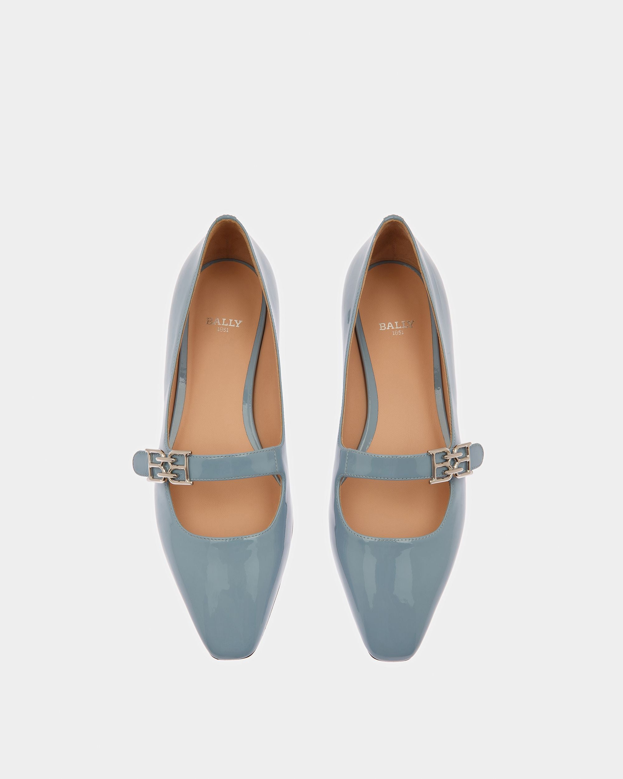 Elis Escarpins Plats En Cuir Bleu Clair - Femme - Bally - 02