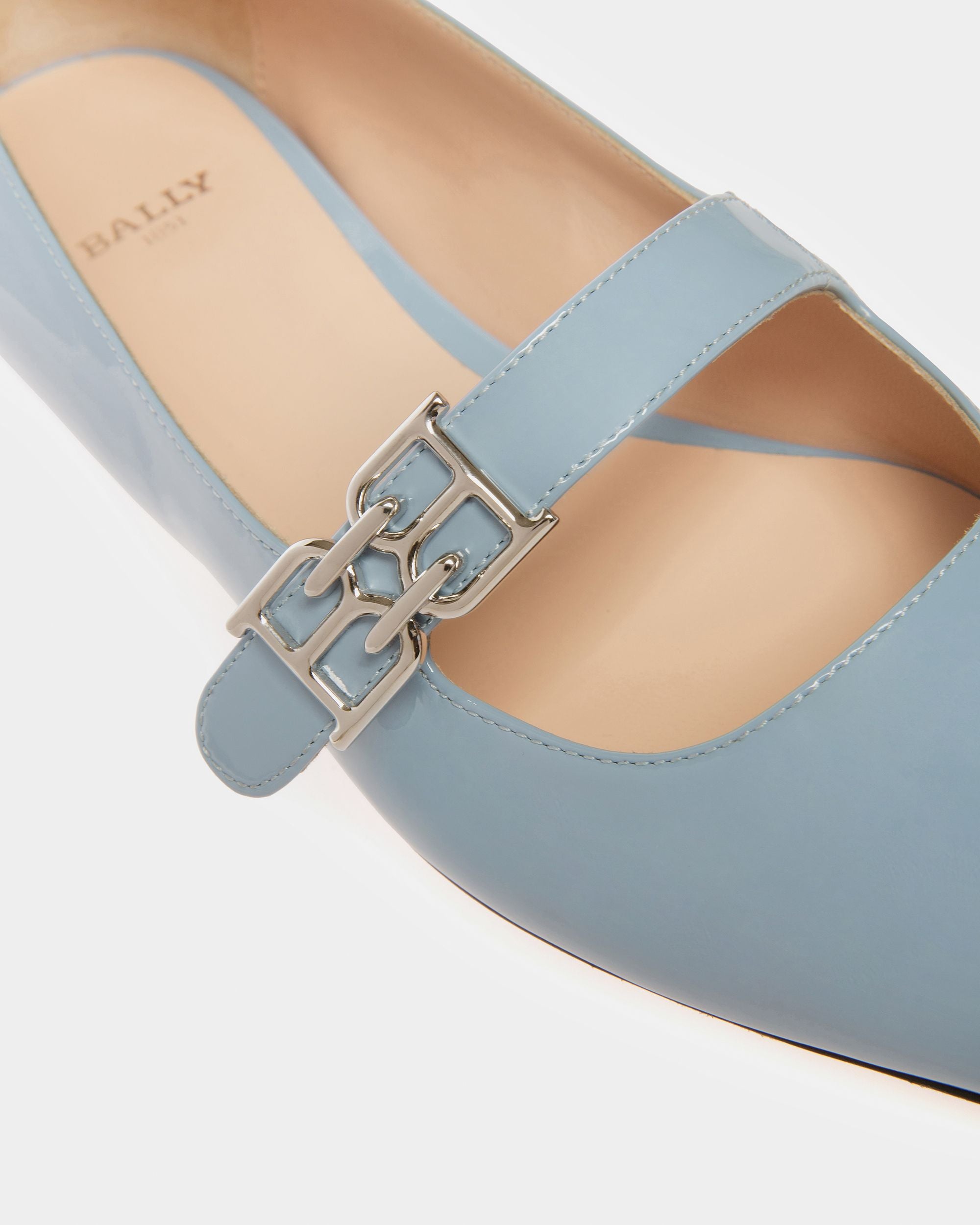 Elis Escarpins Plats En Cuir Bleu Clair - Femme - Bally - 05