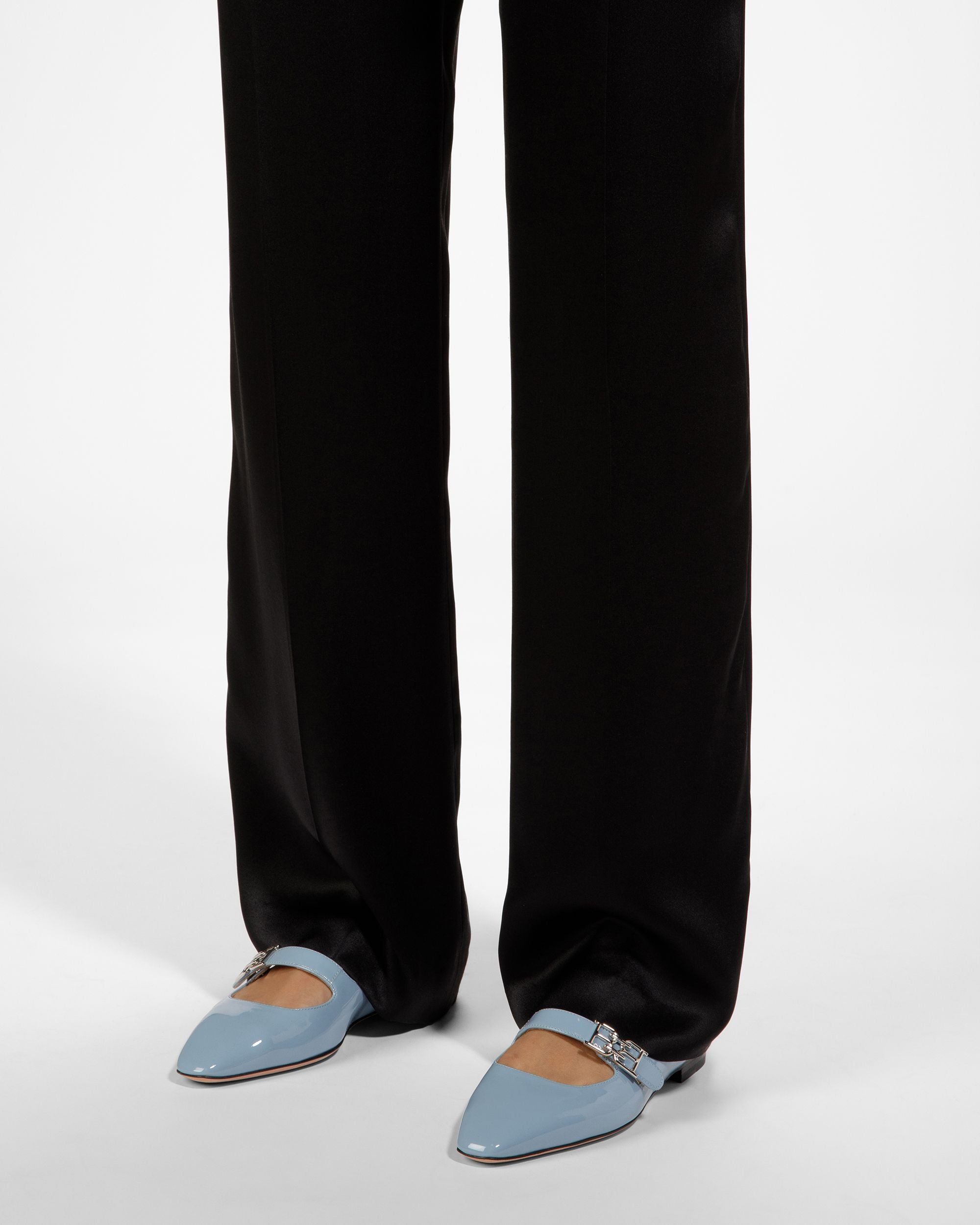 Elis Escarpins Plats En Cuir Bleu Clair - Femme - Bally - 06