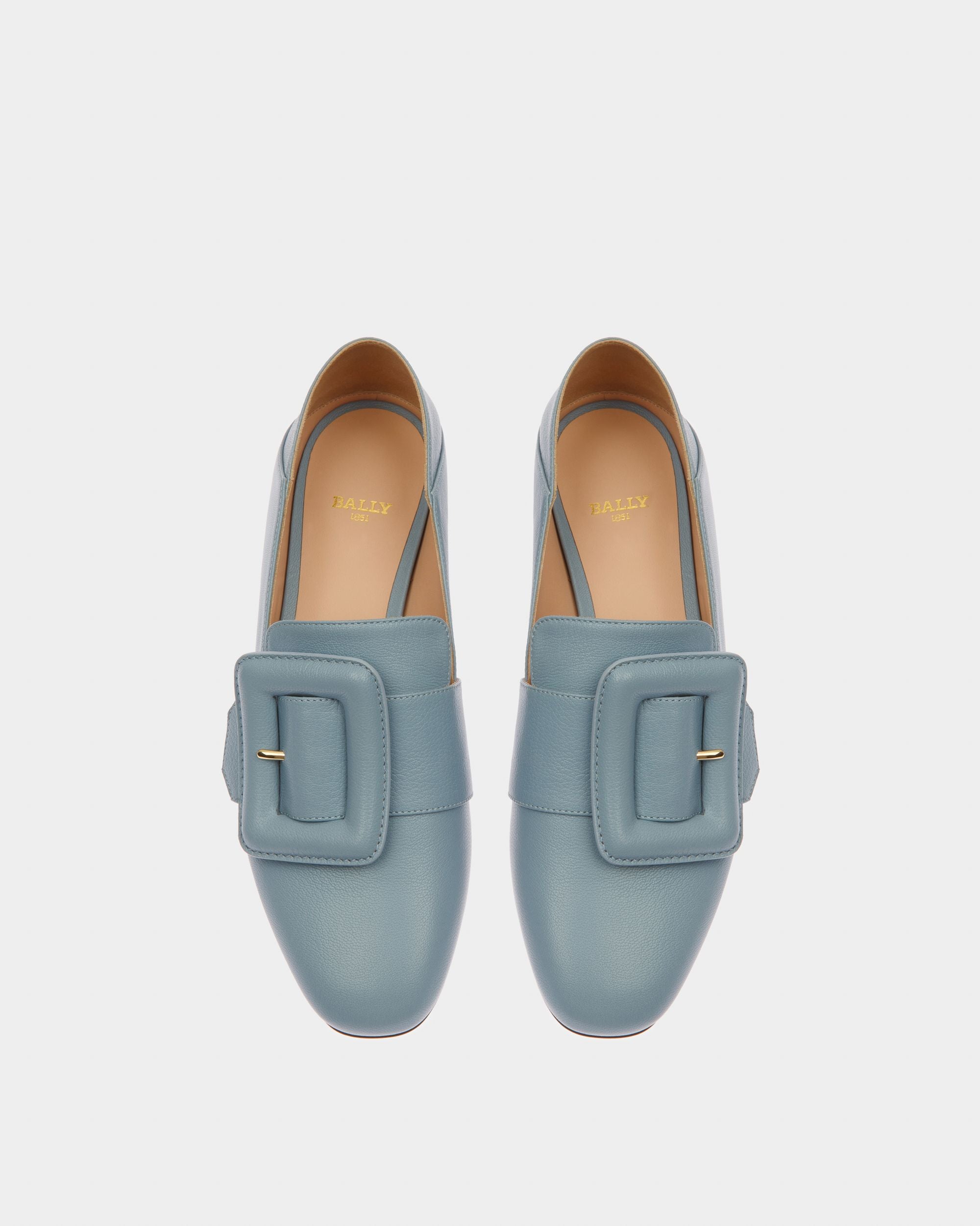 Janelle Mocassins En Cuir Bleu Clair - Femme - Bally - 02