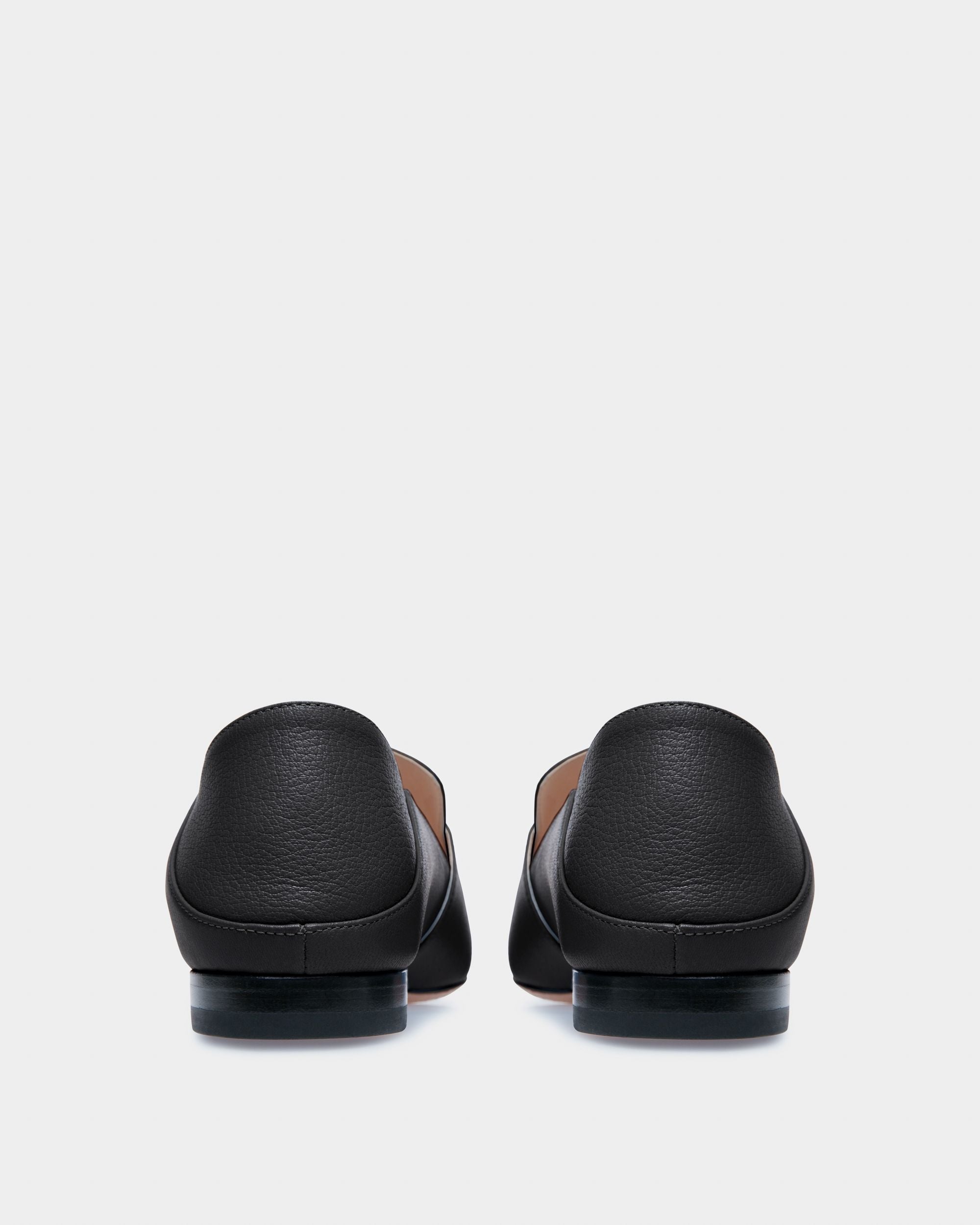Chaussure À Talon Plat Bell Du Jour En Cuir Grainé Noir - Femme - Bally - 03