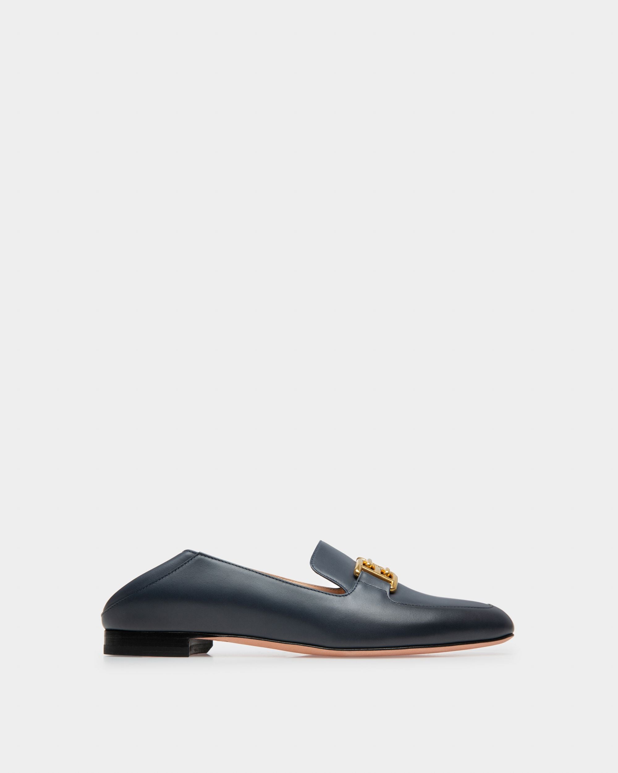 Ellah Flat Loafer Aus Marineblauem Leder - Damen - Bally - 06