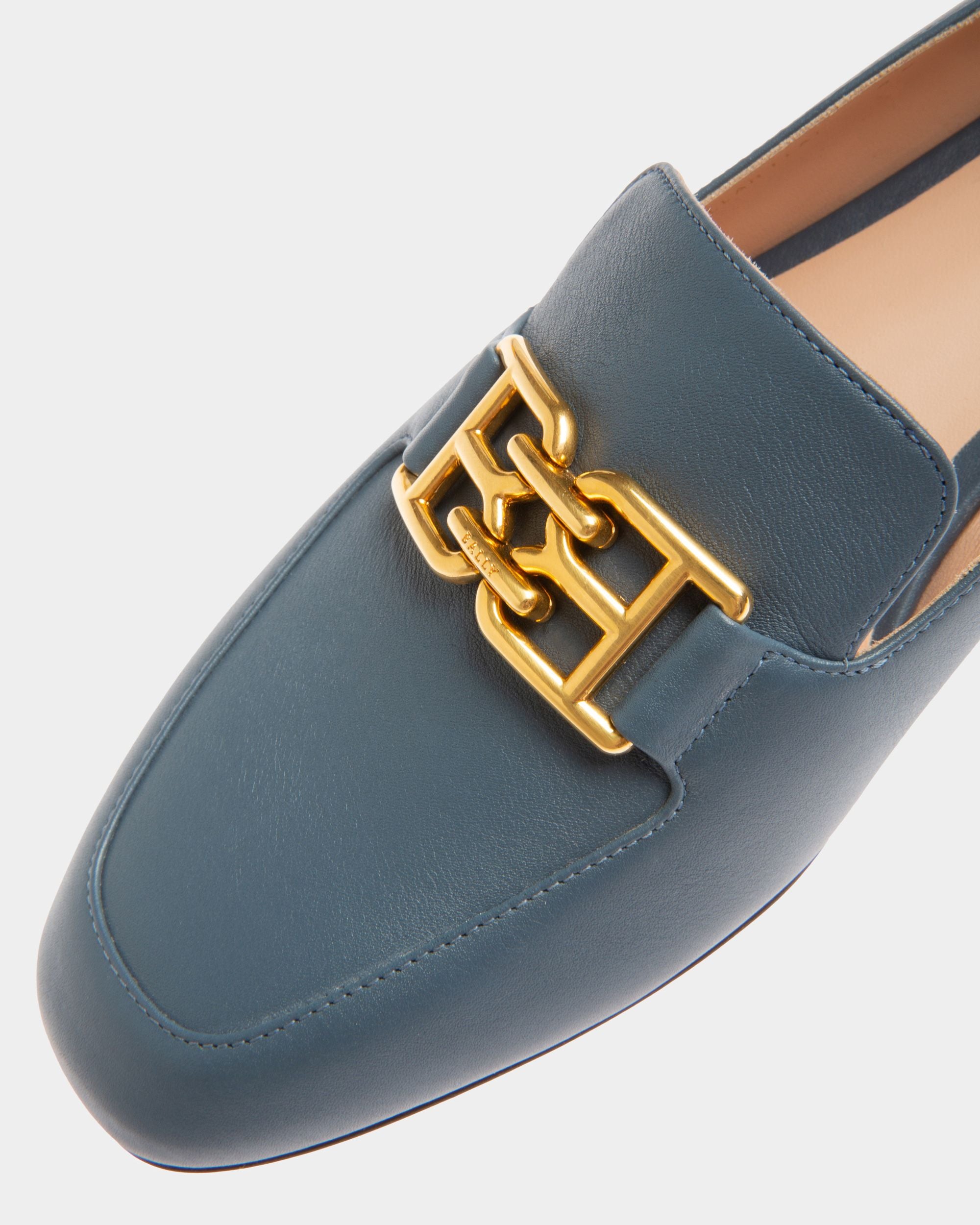 Ellah Flat Mocassins En Cuir Bleu - Femme - Bally - 02