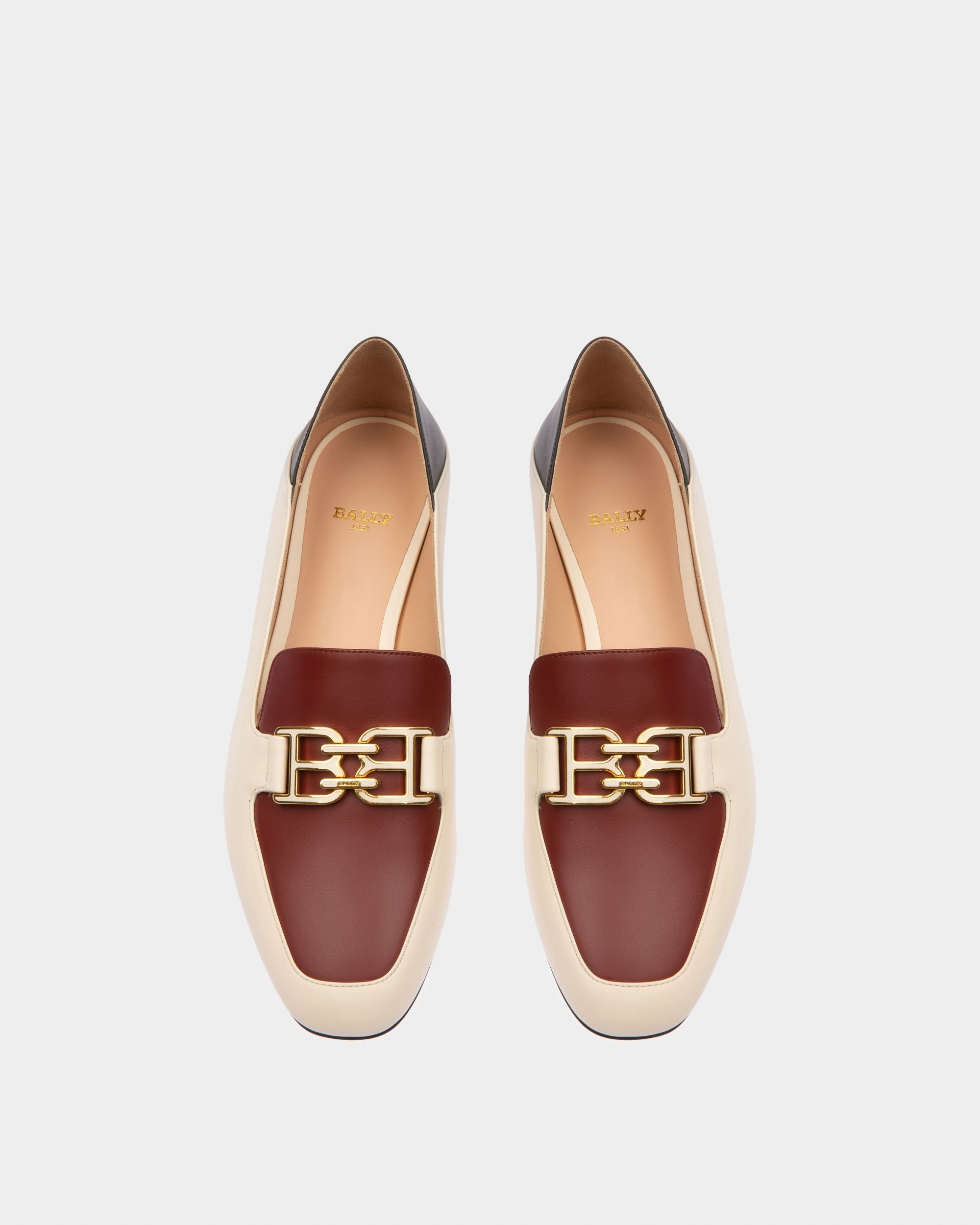Ellah Flat Loafer Aus Leder In Elfenbein - Damen - Bally - 03