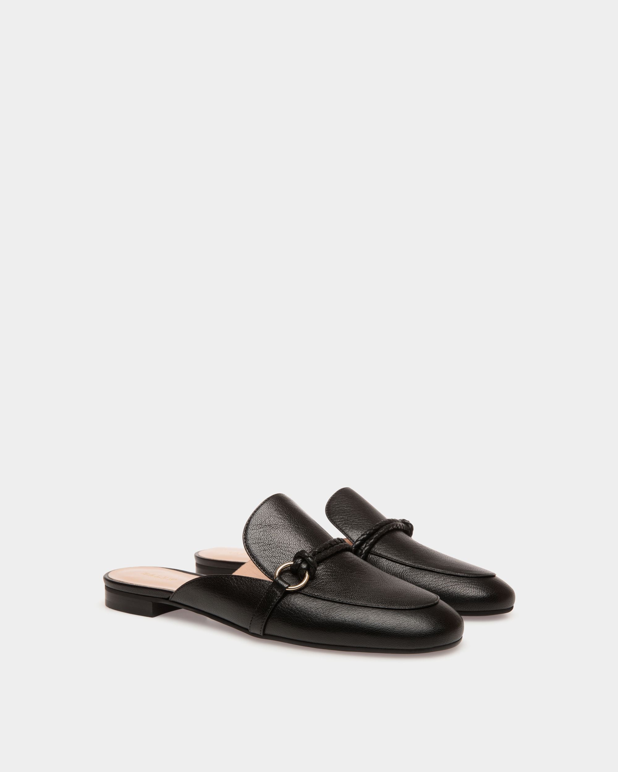 Flats In Black Leather - Women's - Bally - 02