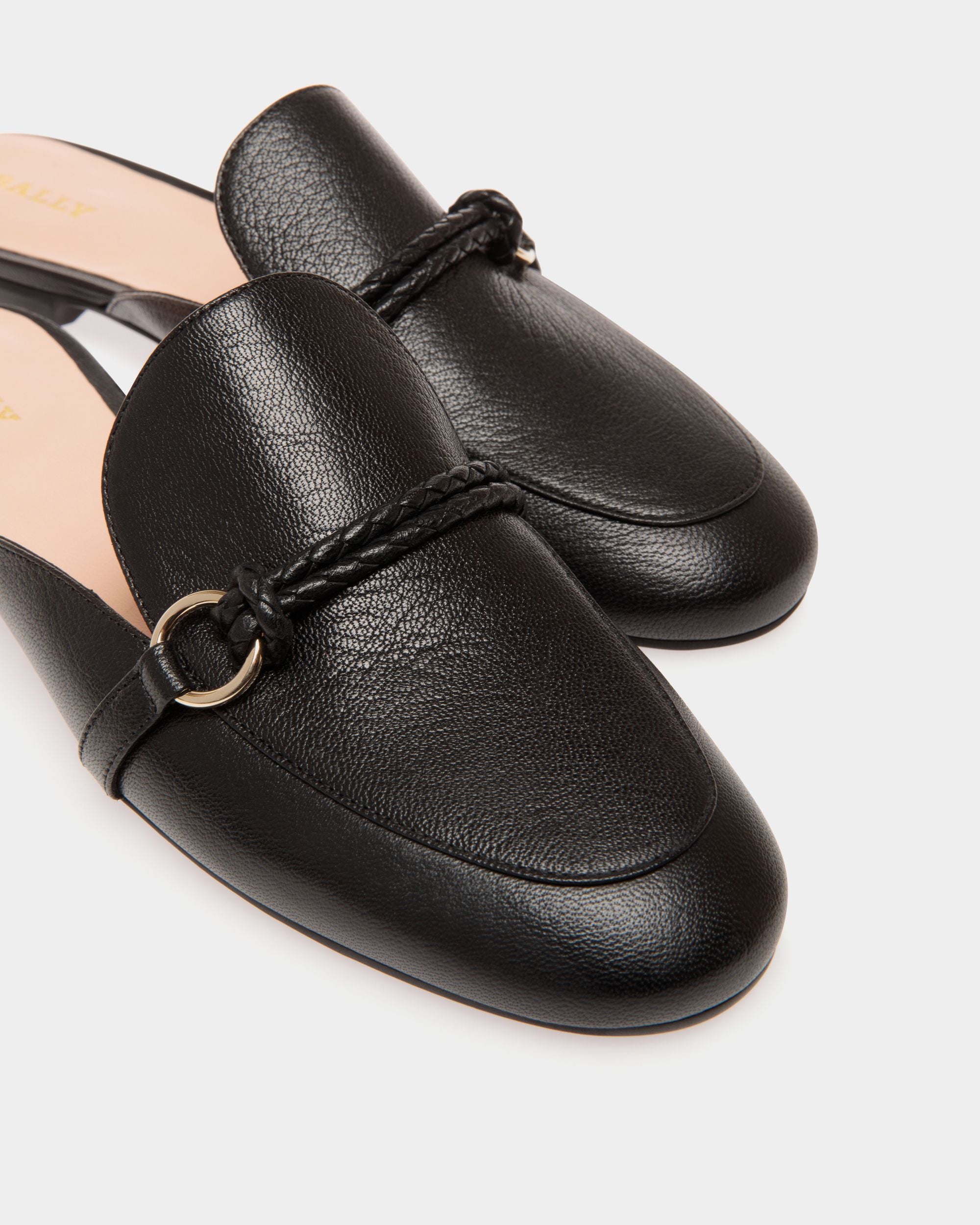 Flats In Black Leather - Women's - Bally - 05