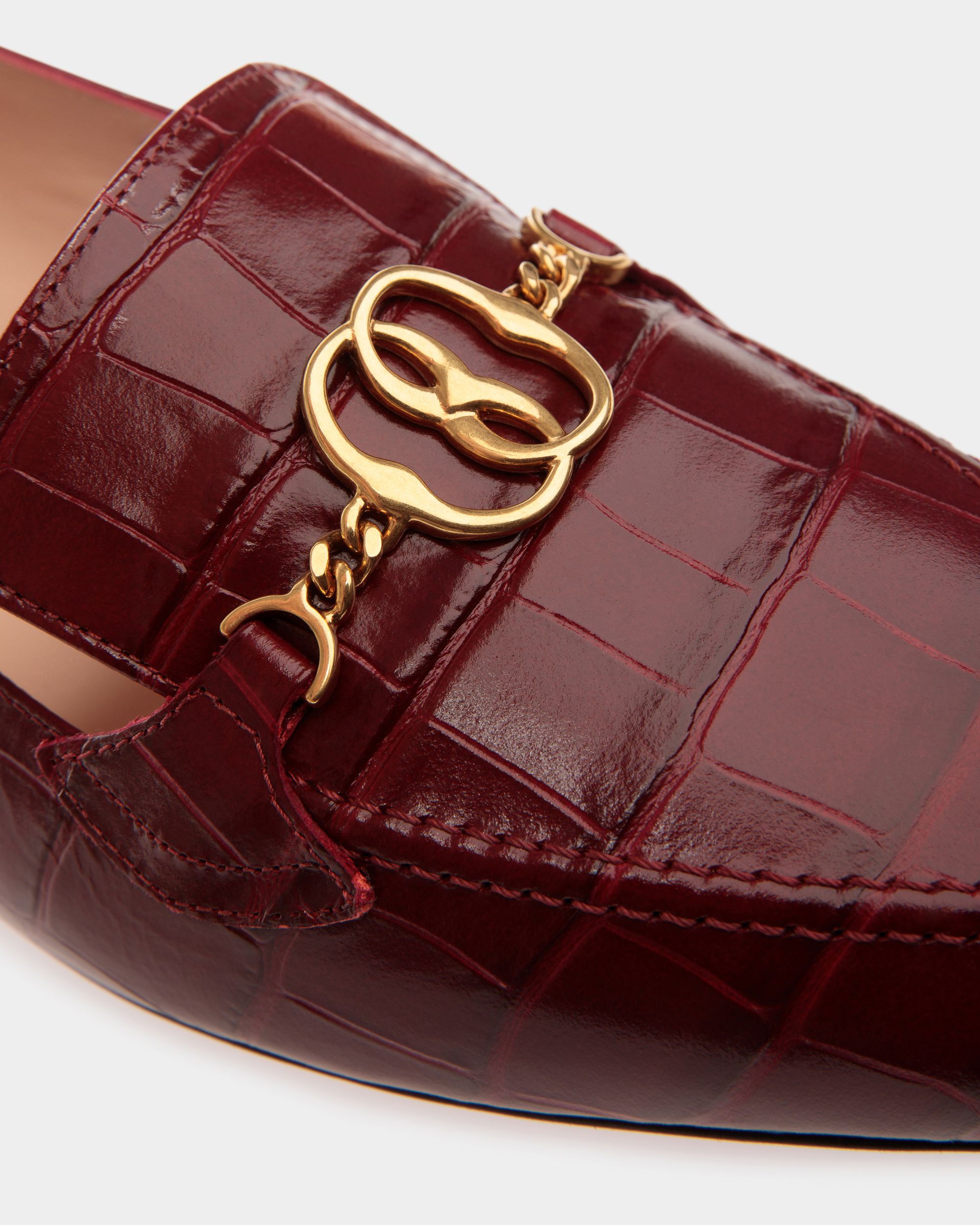 Mocassino Daily Emblem In Pelle Bordeaux - Donna - Bally - 05