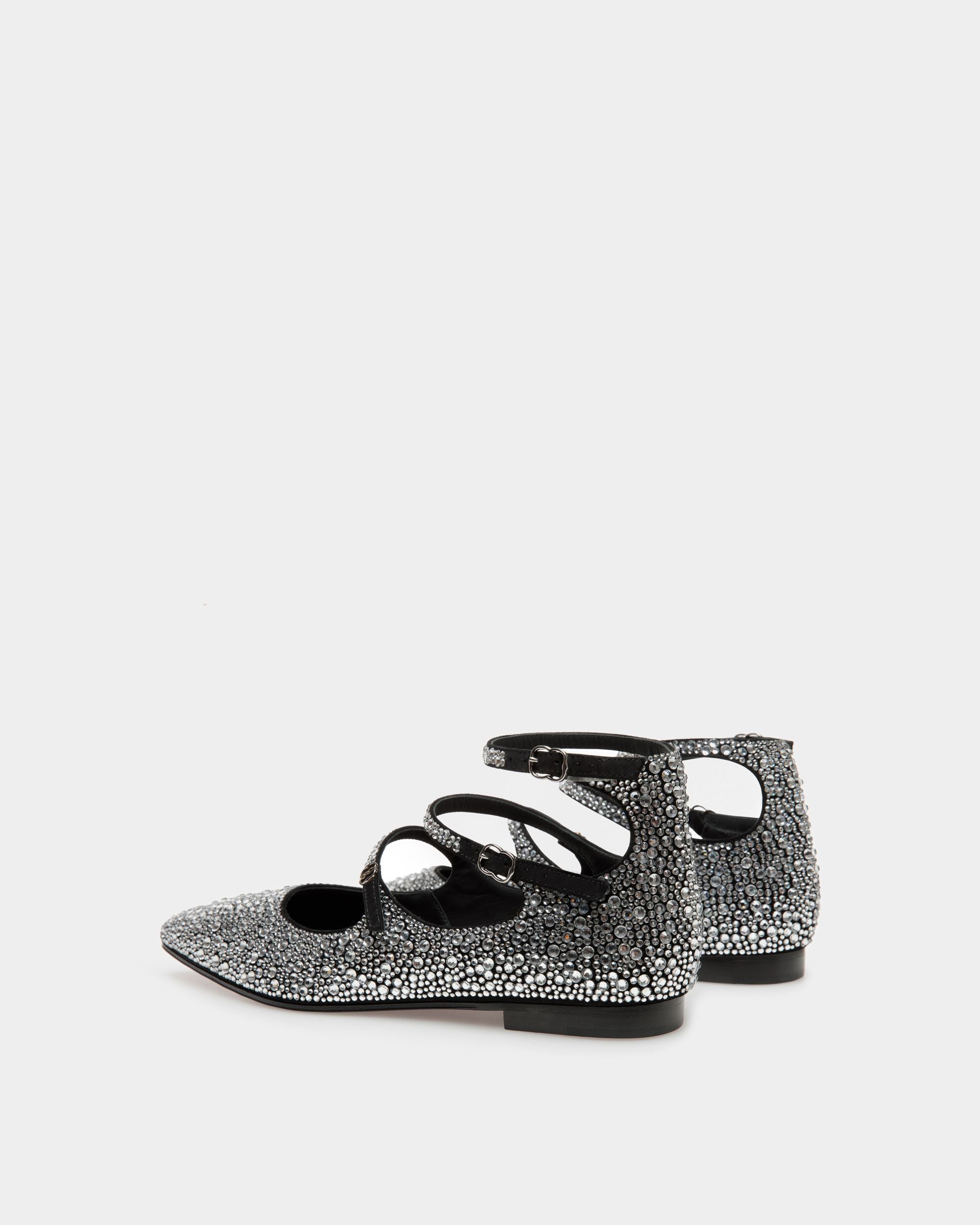 Marilou Ballerina Aus Schwarzem Leder Und Kristallsteinen - Damen - Bally - 04