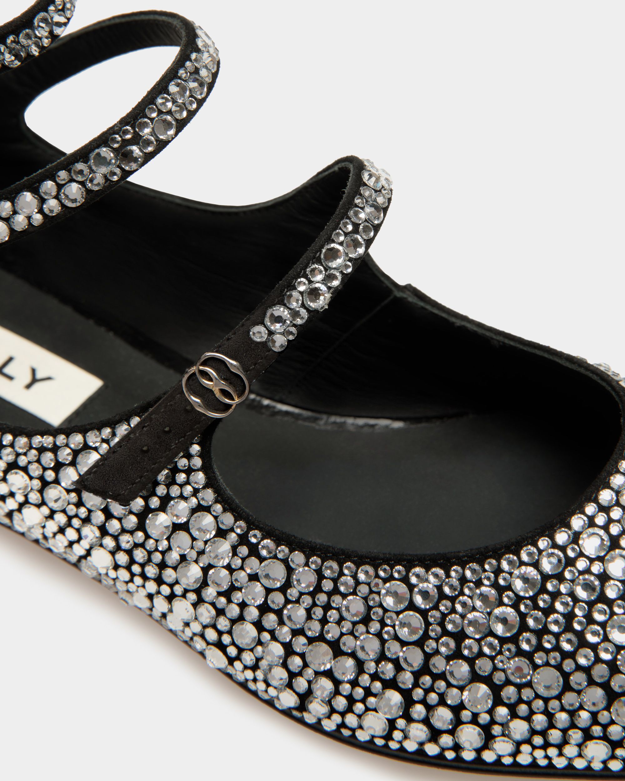 Marilou Ballerina Aus Schwarzem Leder Und Kristallsteinen - Damen - Bally - 05