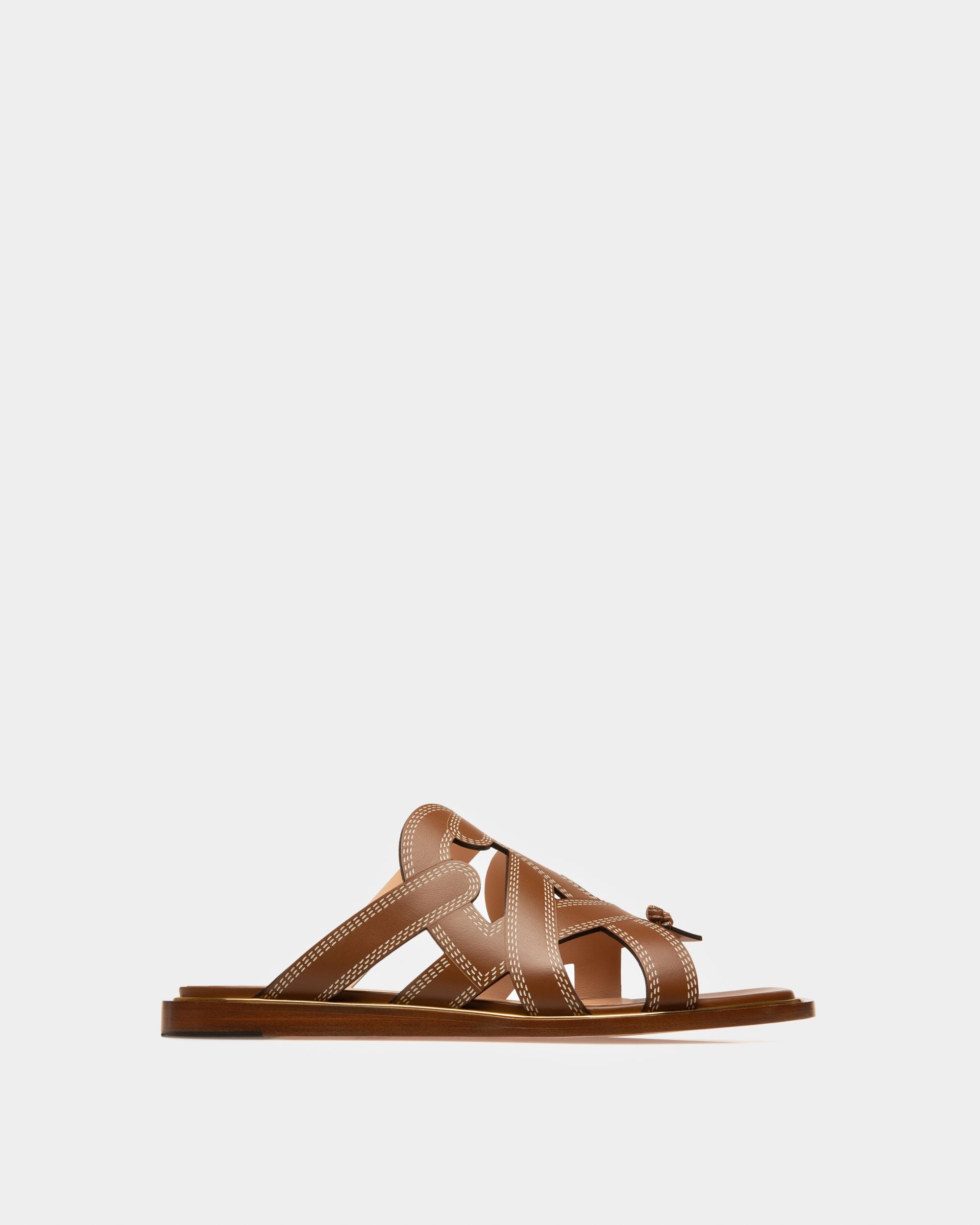 Glada Sandali Piatti In Pelle Marrone Chiaro - Donna - Bally - 01