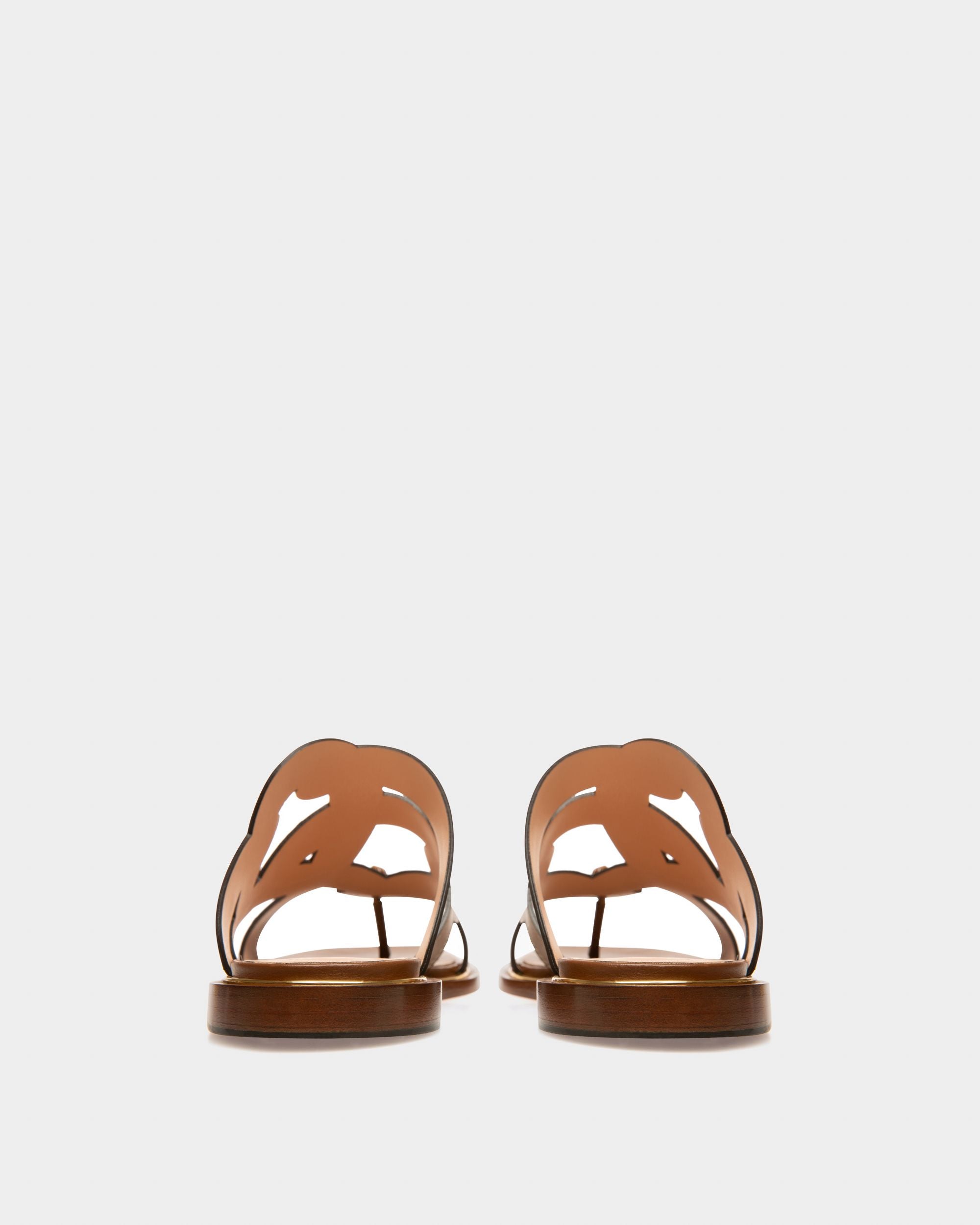 Glada Sandali Piatti In Pelle Marrone Chiaro - Donna - Bally - 04