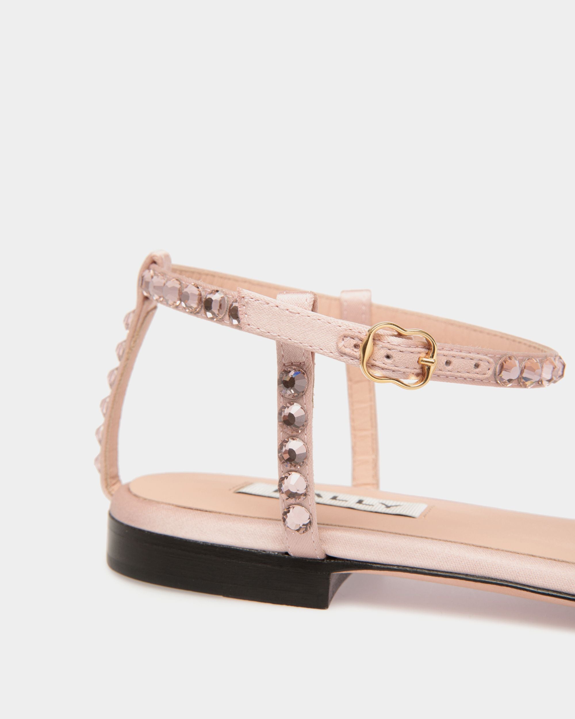 Sandalo Basso Katy In Tessuto Light Pink Con Cristalli - Donna - Bally - 04