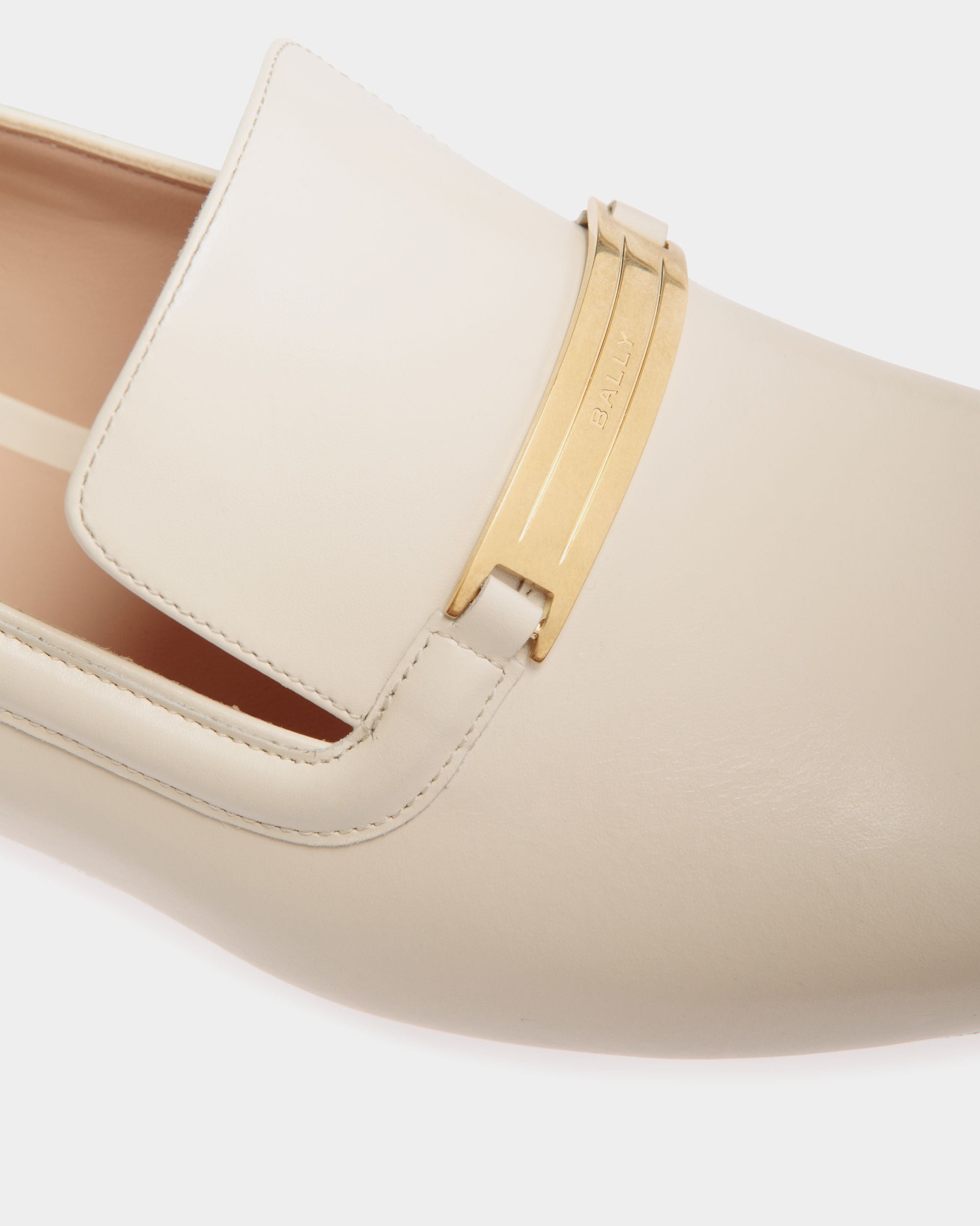 Slipper Deco In Pelle Bianca - Donna - Bally - 05