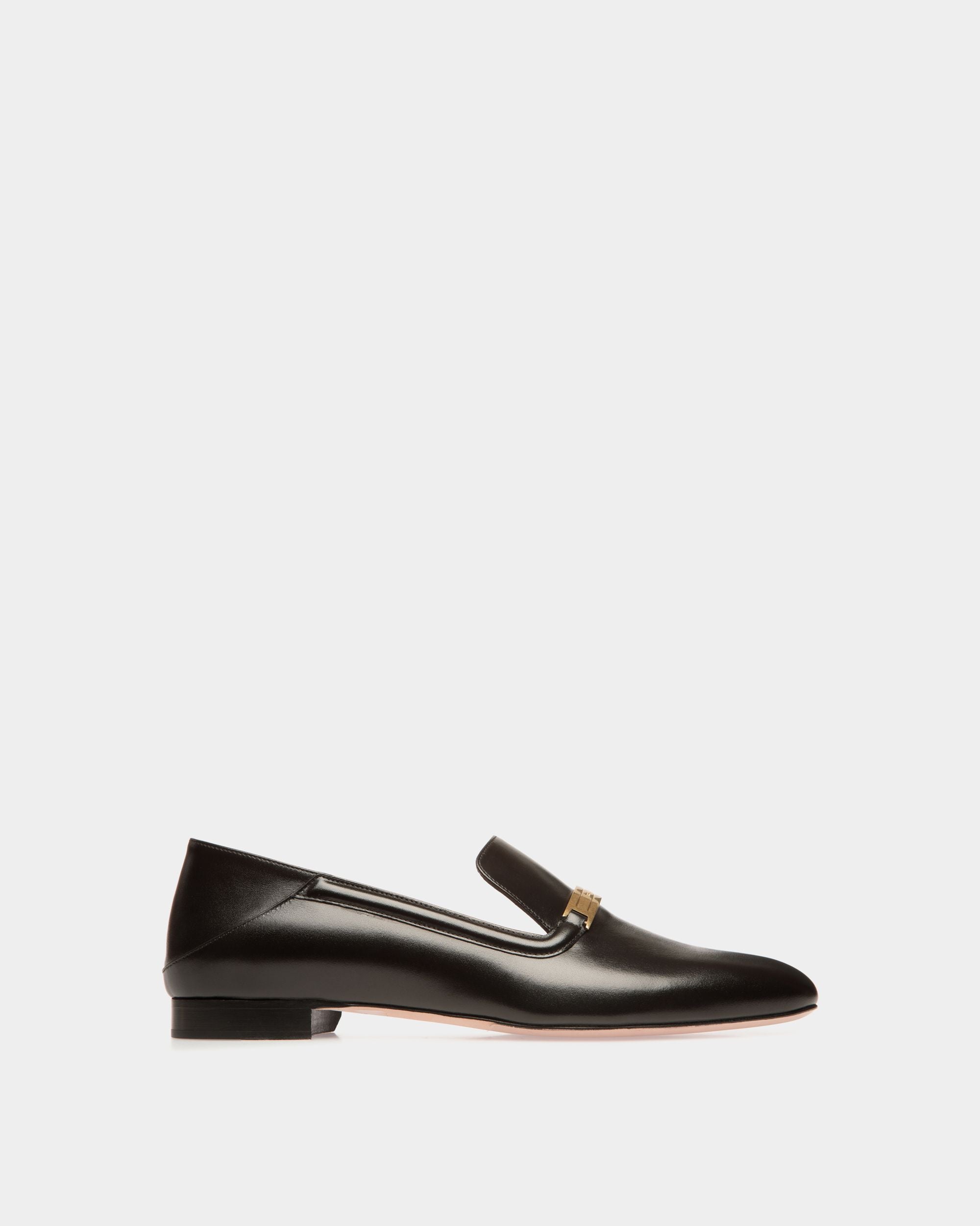 Slipper Deco En Cuir Noir - Femme - Bally - 01